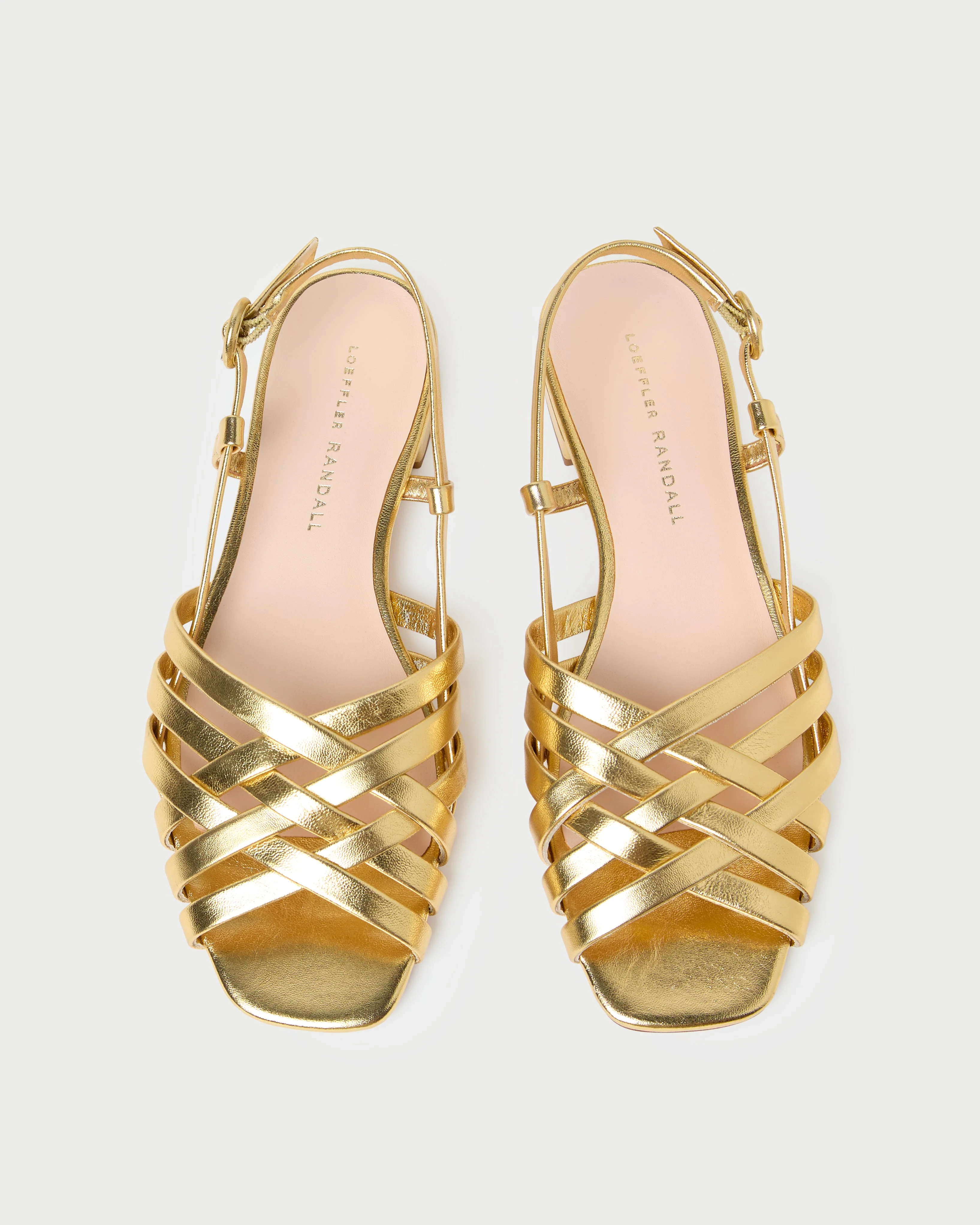 Loeffler Randall - Shelly Gold Leather Flat Sandal