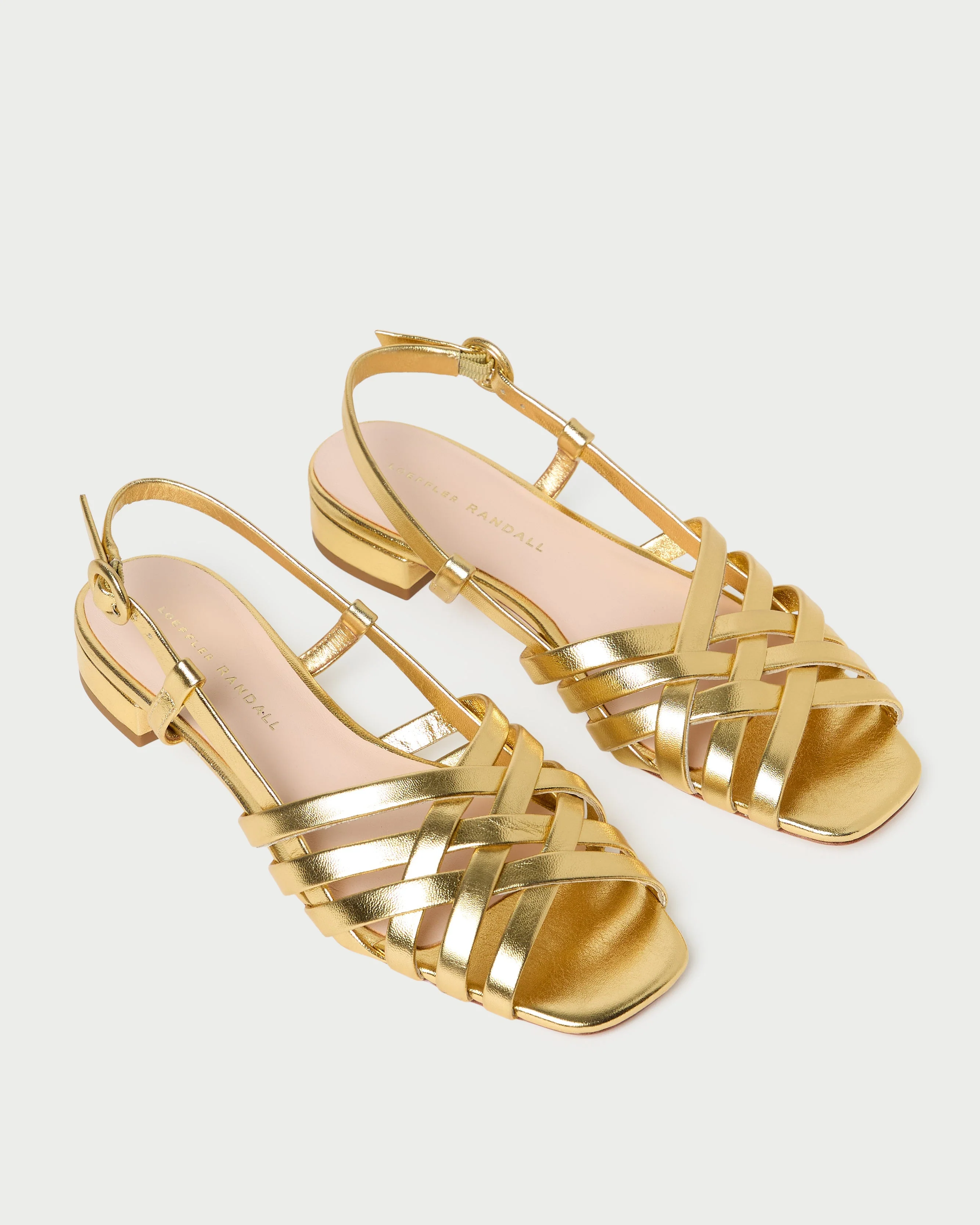 Loeffler Randall - Shelly Gold Leather Flat Sandal - Image 4