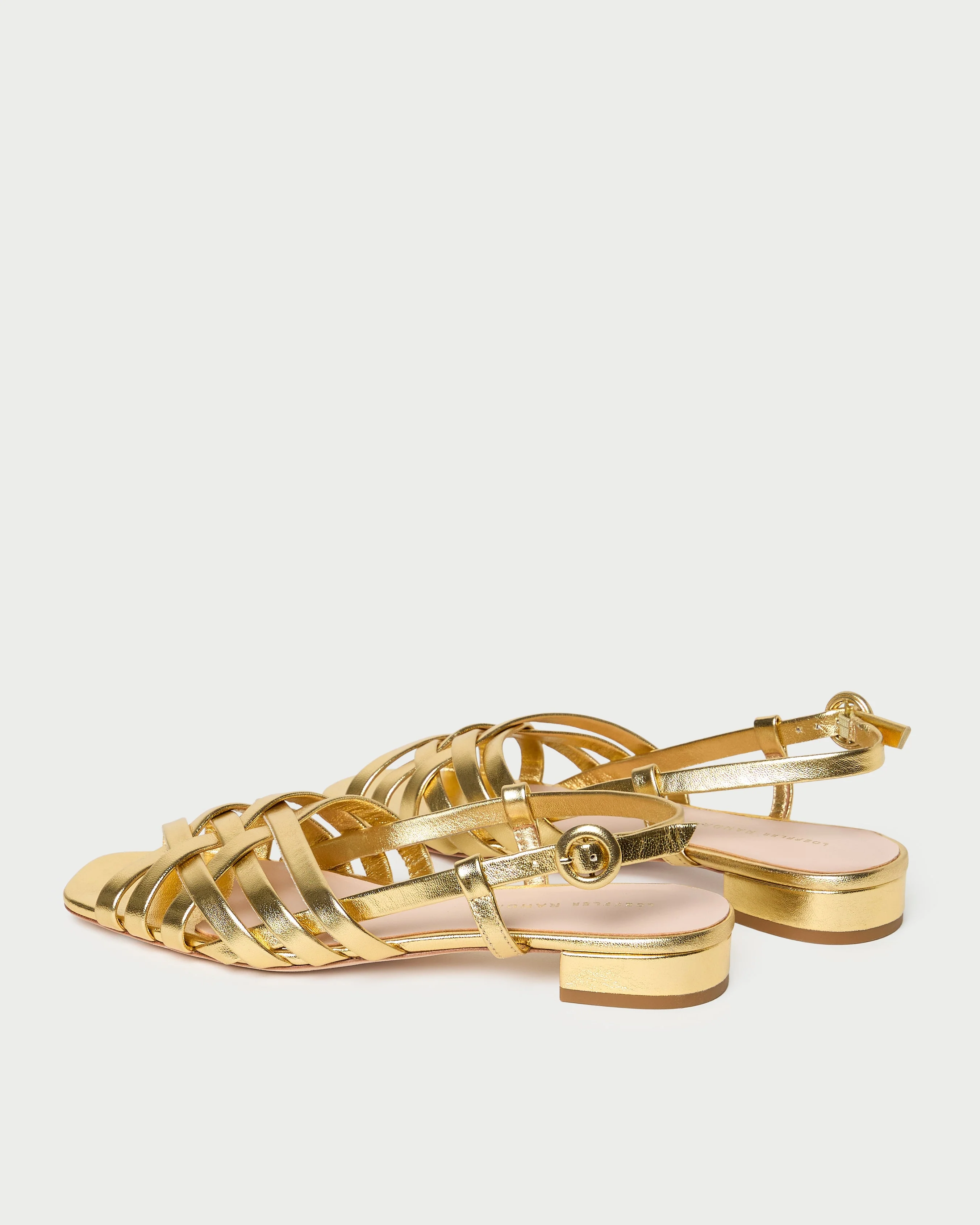 Loeffler Randall - Shelly Gold Leather Flat Sandal - Image 5