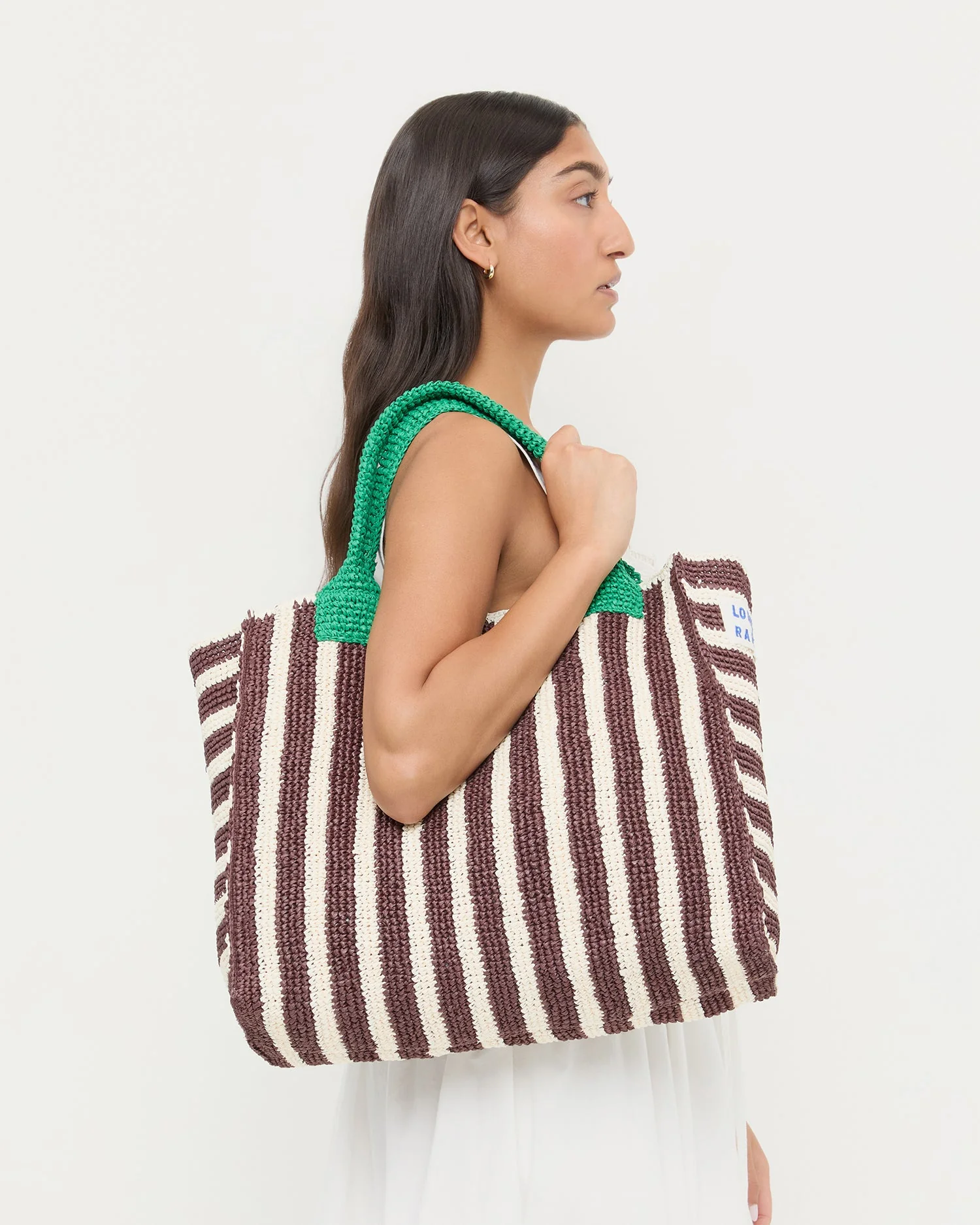 Loeffler Randall - Sol Brown/White Crochet Beach Tote - Image 5