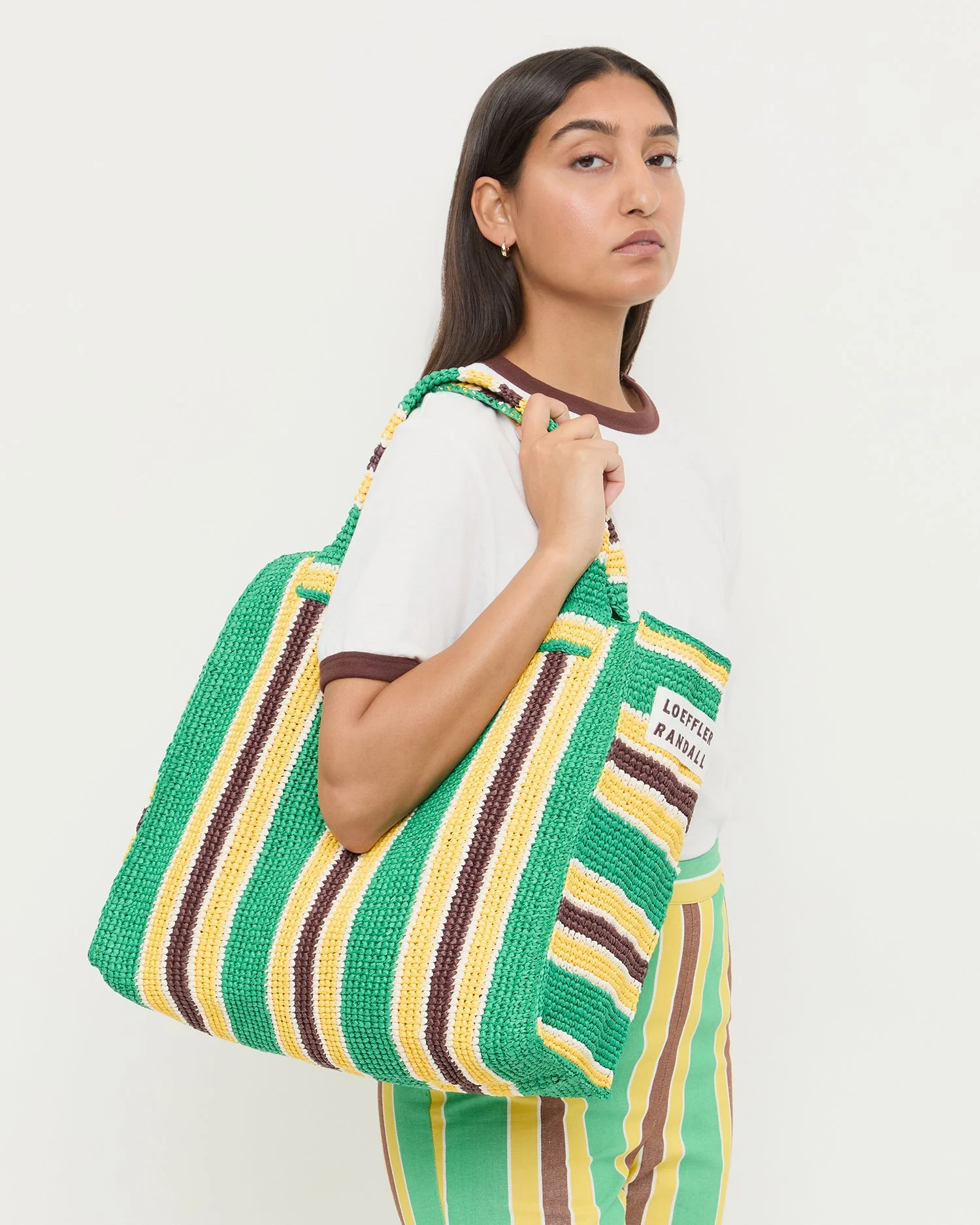 Loeffler Randall - Sol Green/Yellow Crochet Beach Tote - Image 5