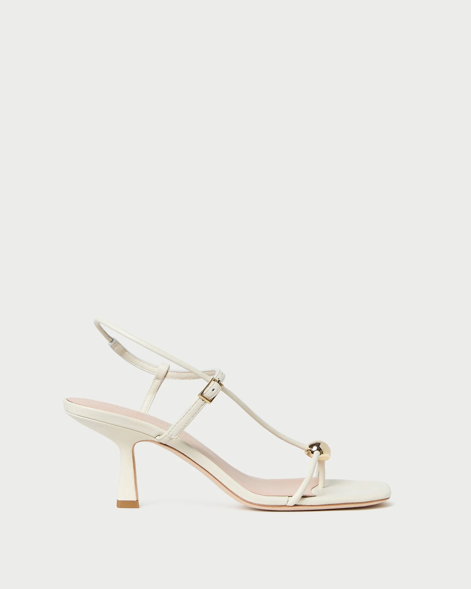 Loeffler Randall - Triana White/Champagne Mid - Heel Sandal