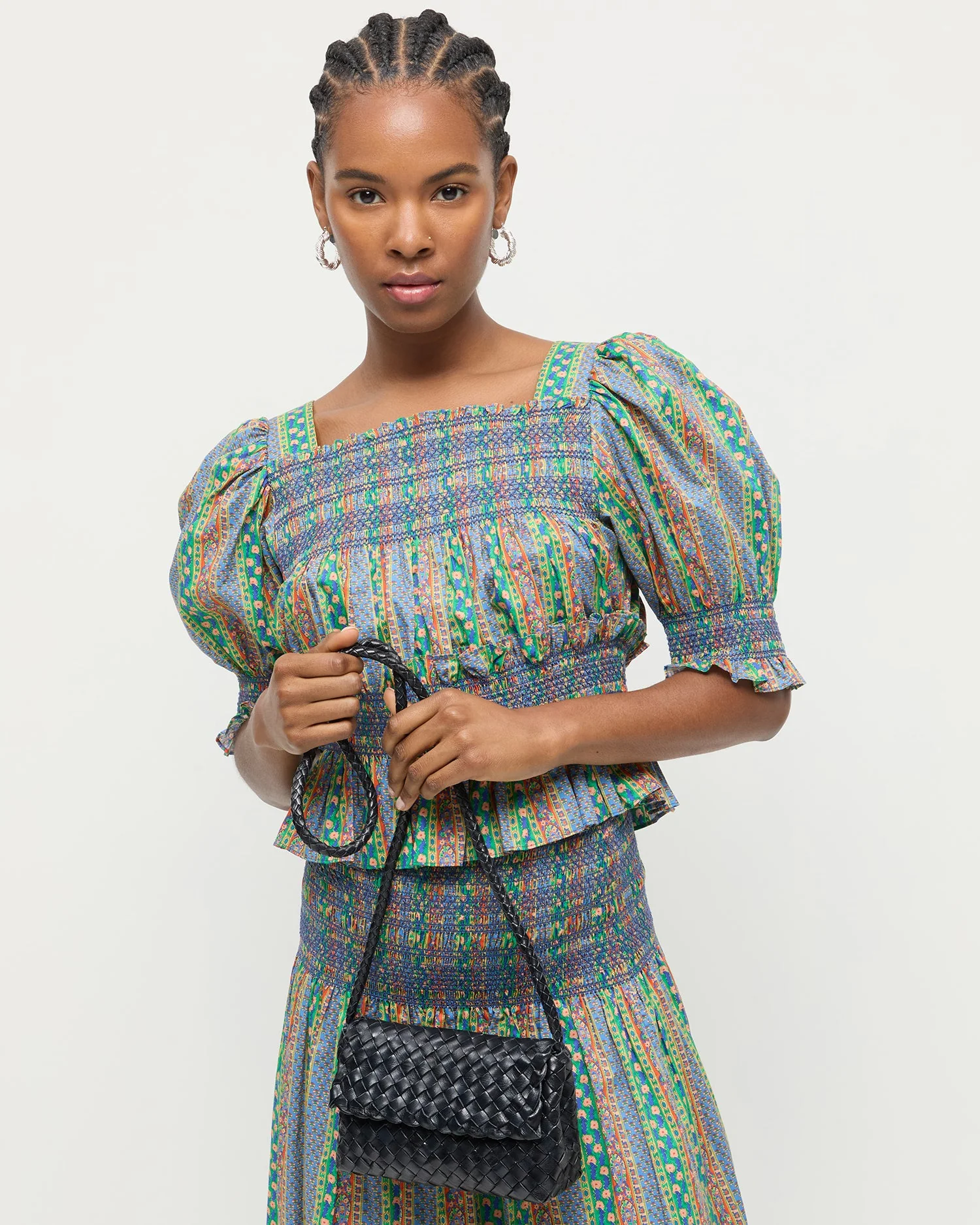 Loeffler Randall - Vinnie Black Woven Leather Crossbody - Image 5
