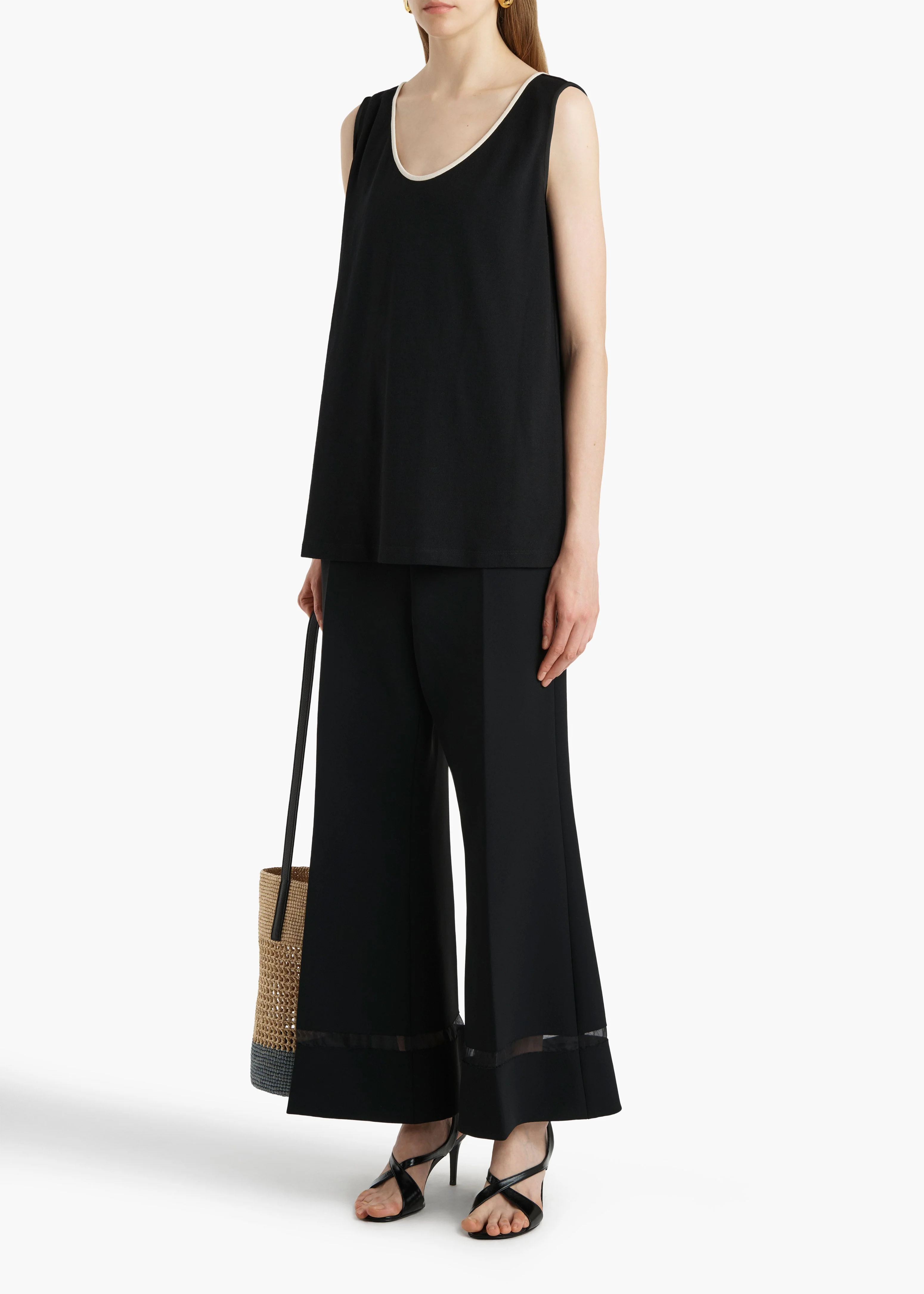 Khaite - Longo Top in Cream and Black - Image 2