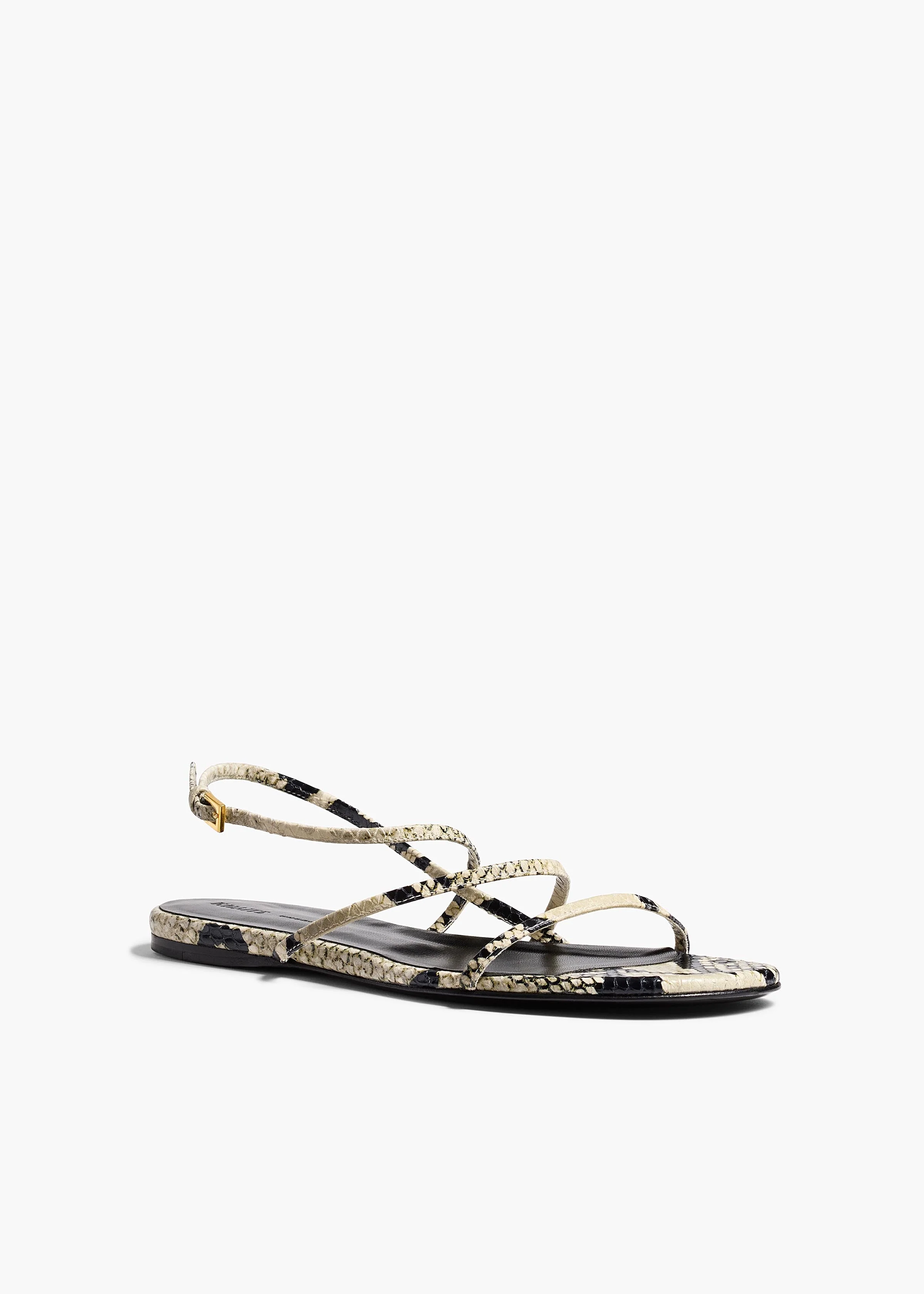 Khaite - Loop Flat Sandal in Natural Python - Embossed Leather - Image 2