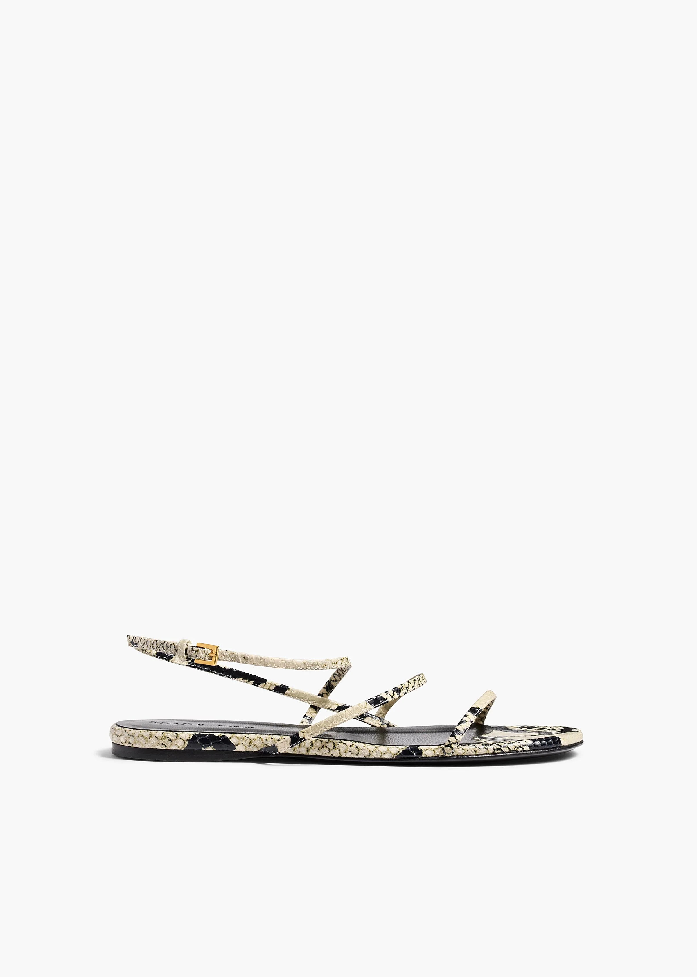 Khaite - Loop Flat Sandal in Natural Python - Embossed Leather - Image 6