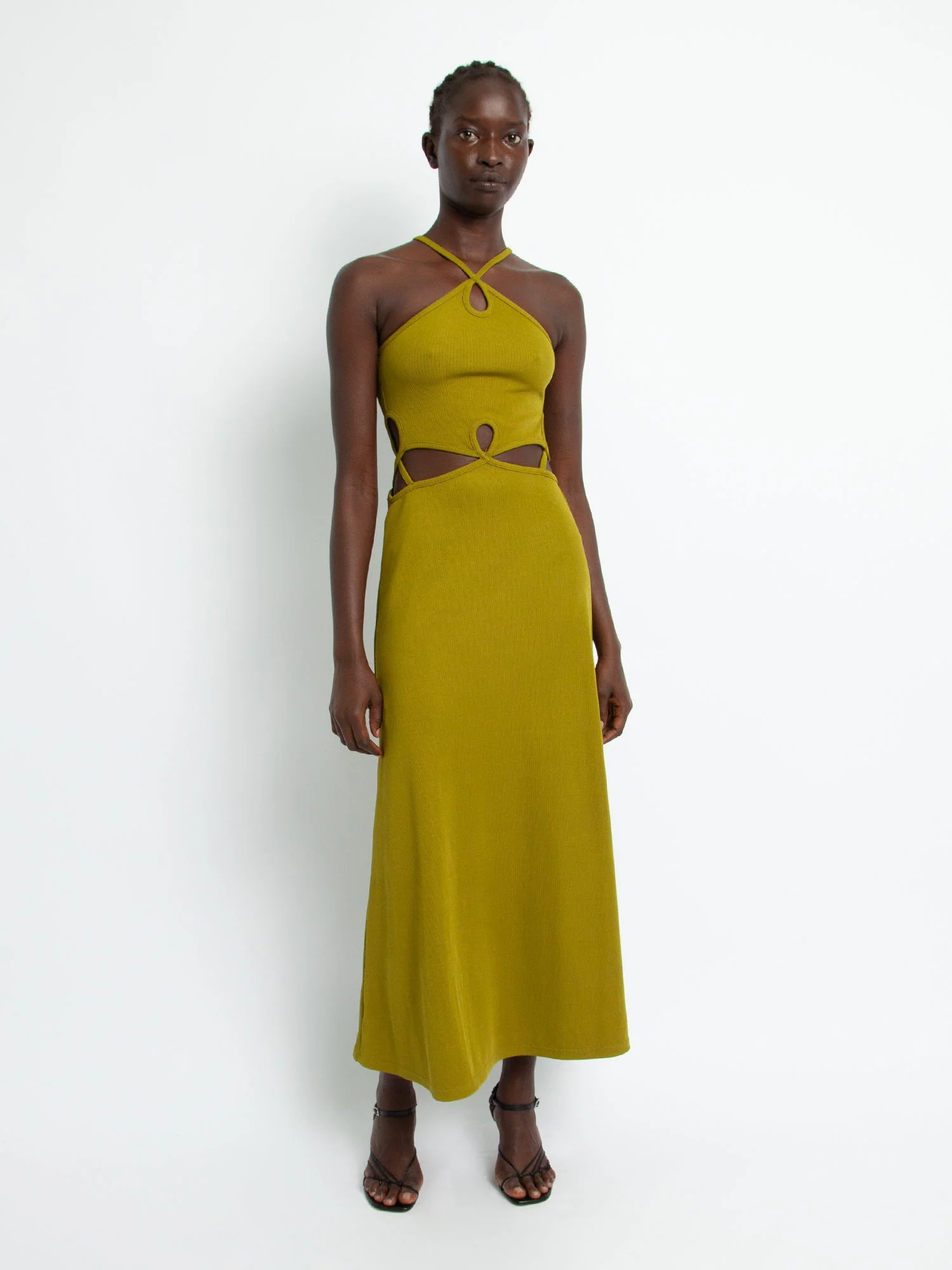 Christopher Esber - Loophole Cutaway Sleeveless Dress Lizard