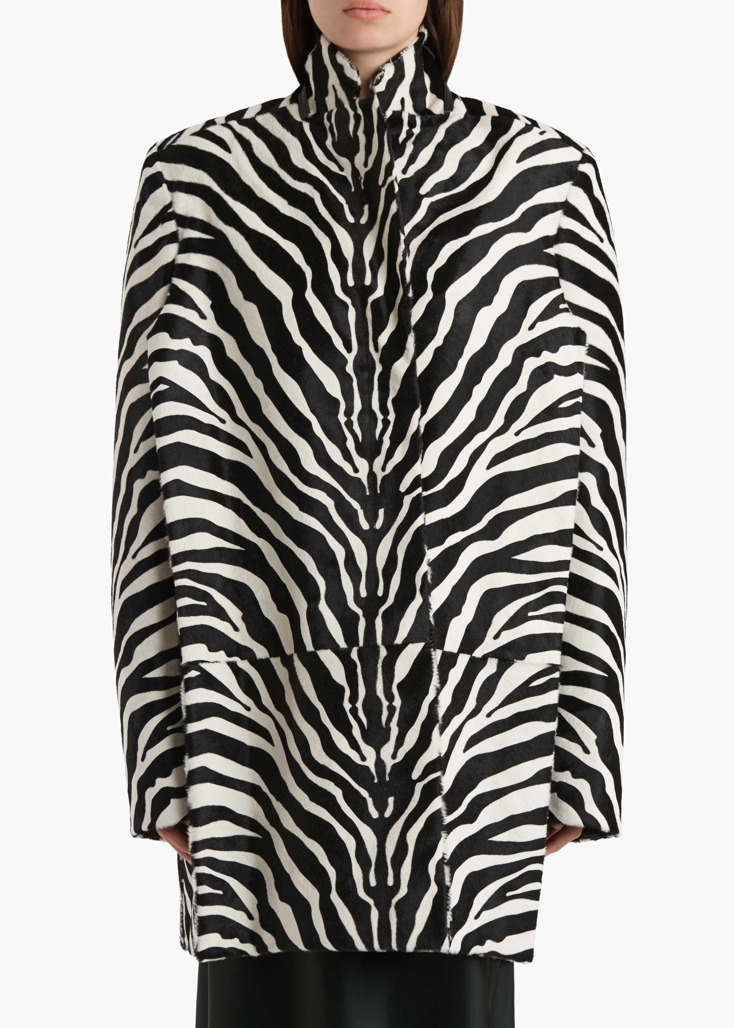 Khaite - Lorel Coat in Zebra Print Haircalf - Image 10