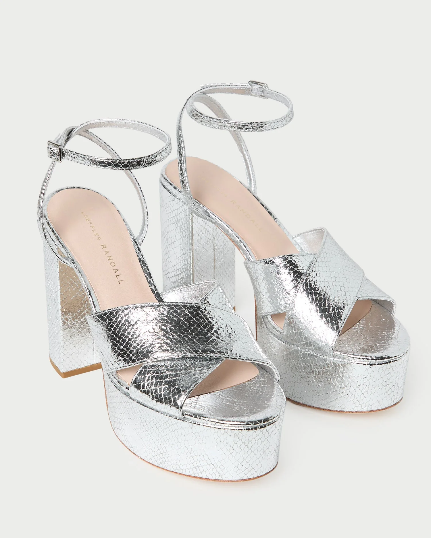 Loeffler Randall - Loretta Silver Snake Platform Sandal - Image 3