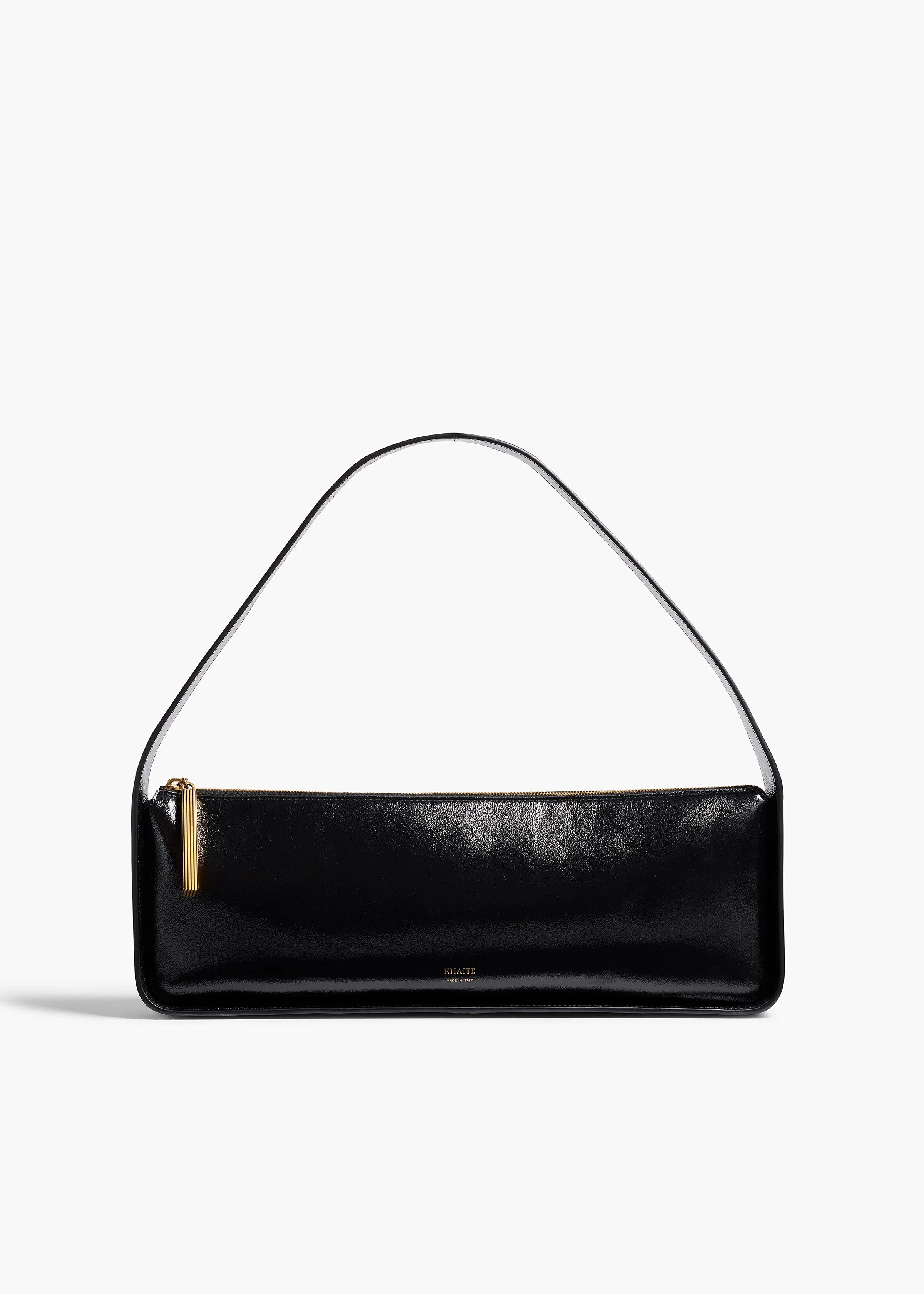 Khaite - Lori Baguette Bag in Black Crackle Patent Leather - Image 7