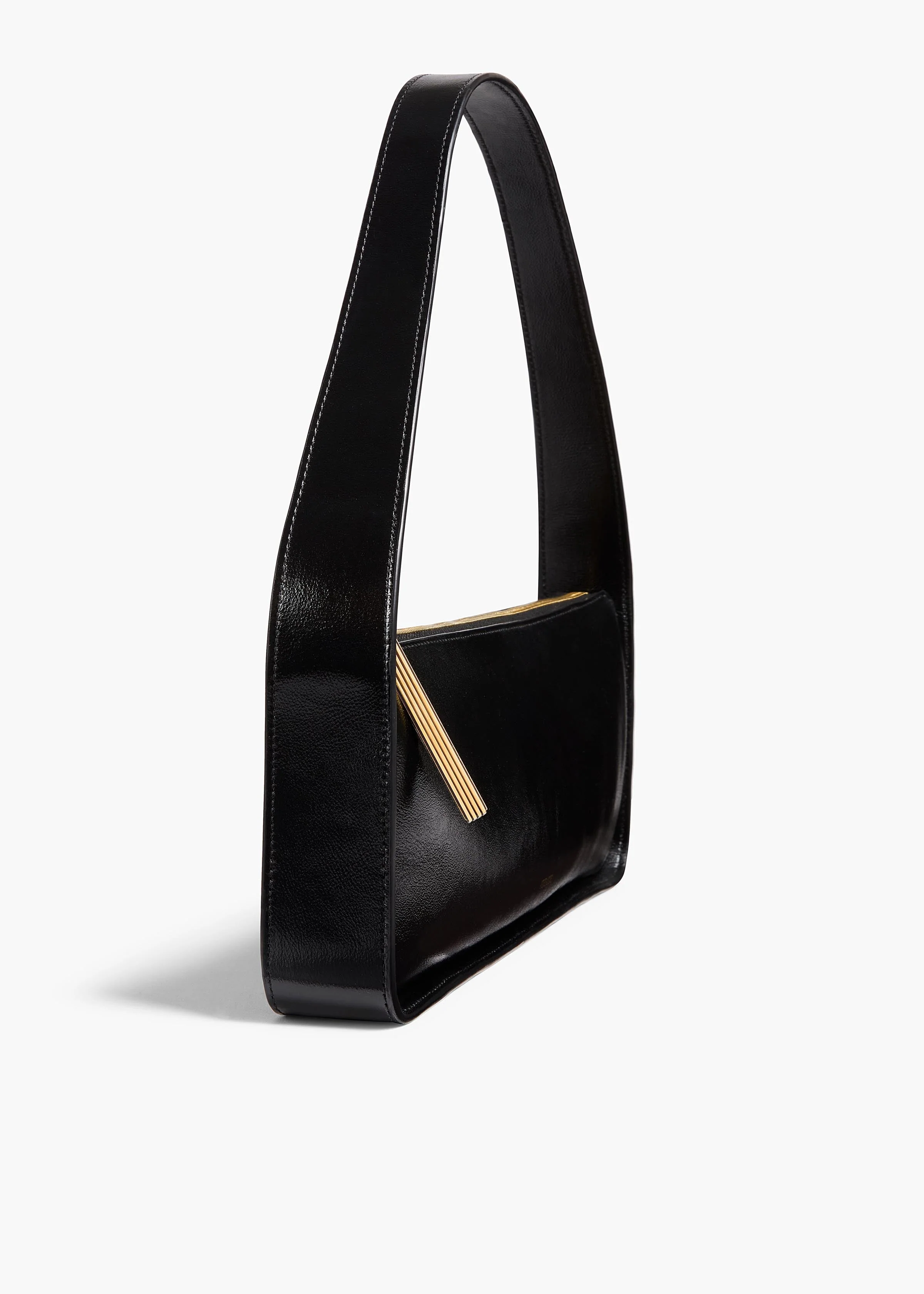 Khaite - Lori Baguette Bag in Black Crackle Patent Leather - Image 9