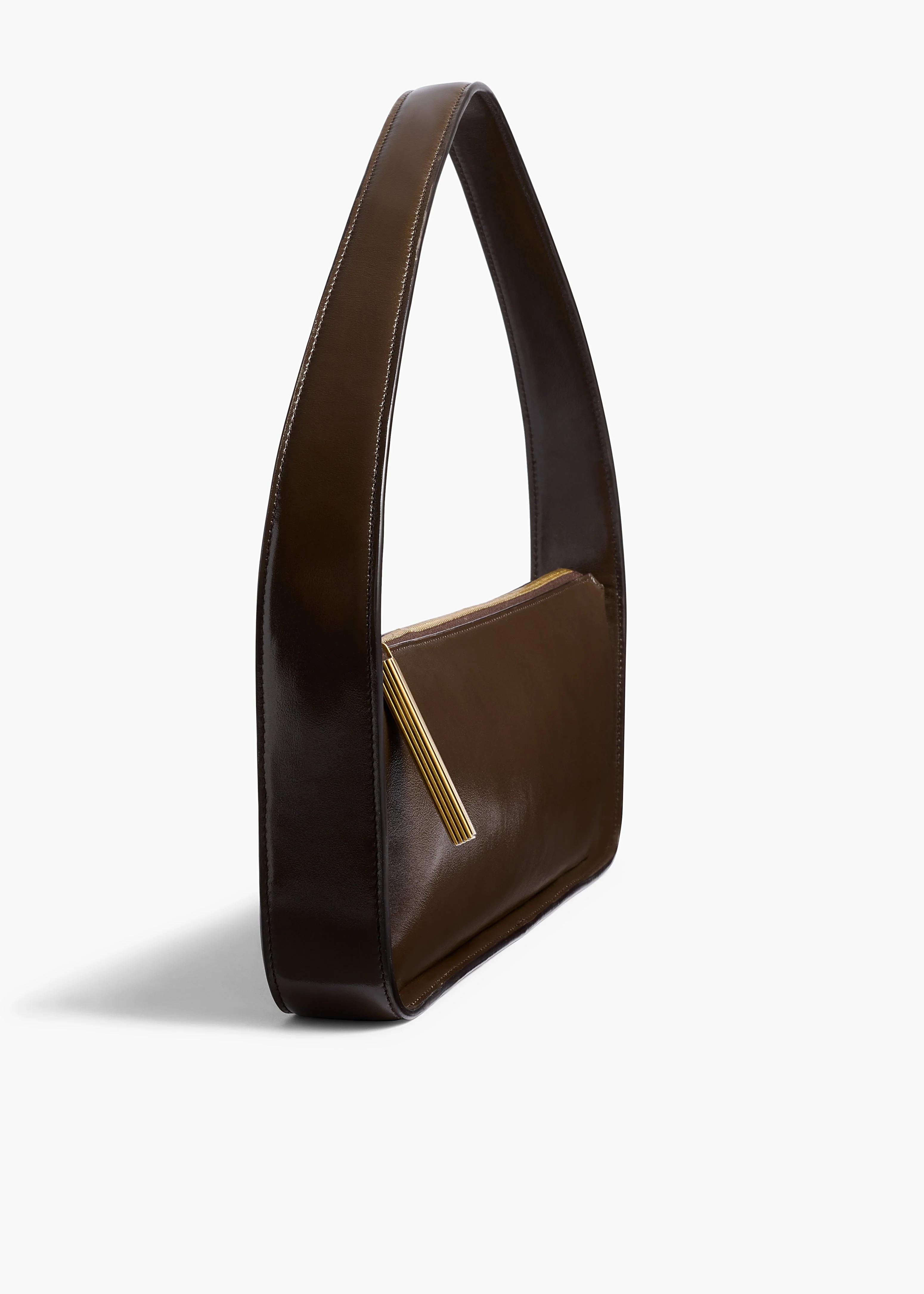 Khaite - Lori Baguette Bag in Chestnut Crackle Patent Leather - Image 4