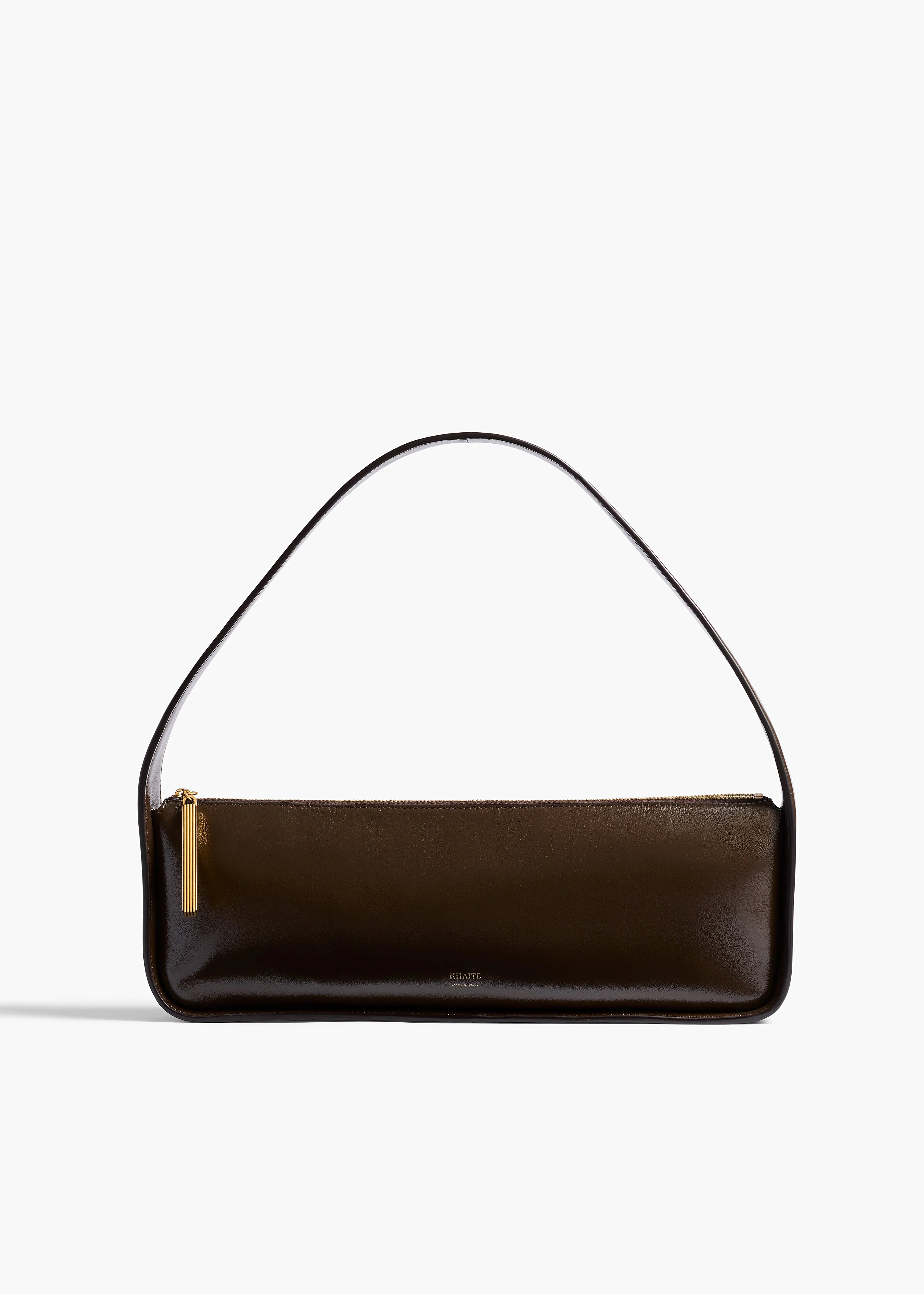Khaite - Lori Baguette Bag in Chestnut Crackle Patent Leather - Image 7