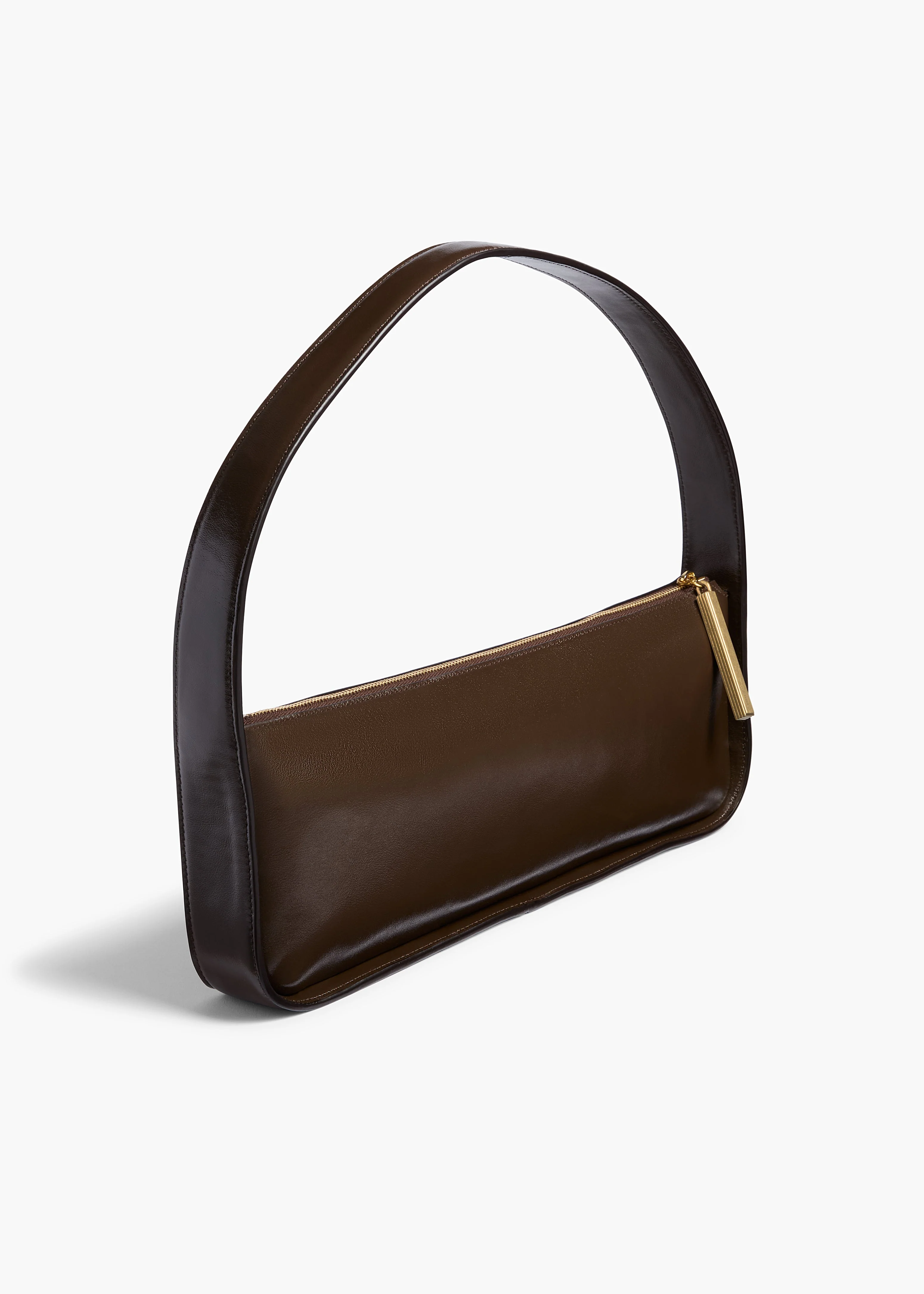 Khaite - Lori Baguette Bag in Chestnut Crackle Patent Leather - Image 8