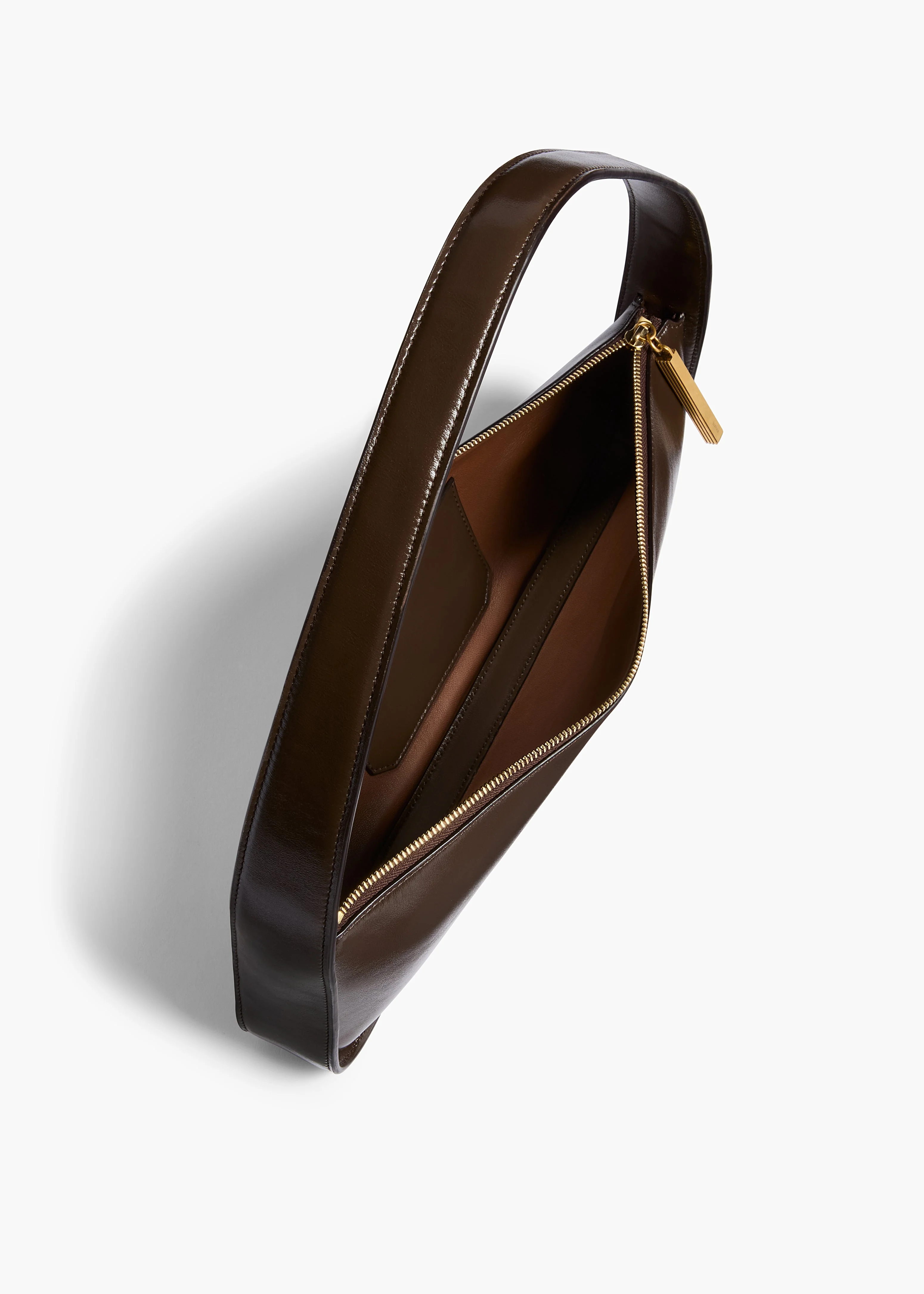 Khaite - Lori Baguette Bag in Chestnut Crackle Patent Leather - Image 9