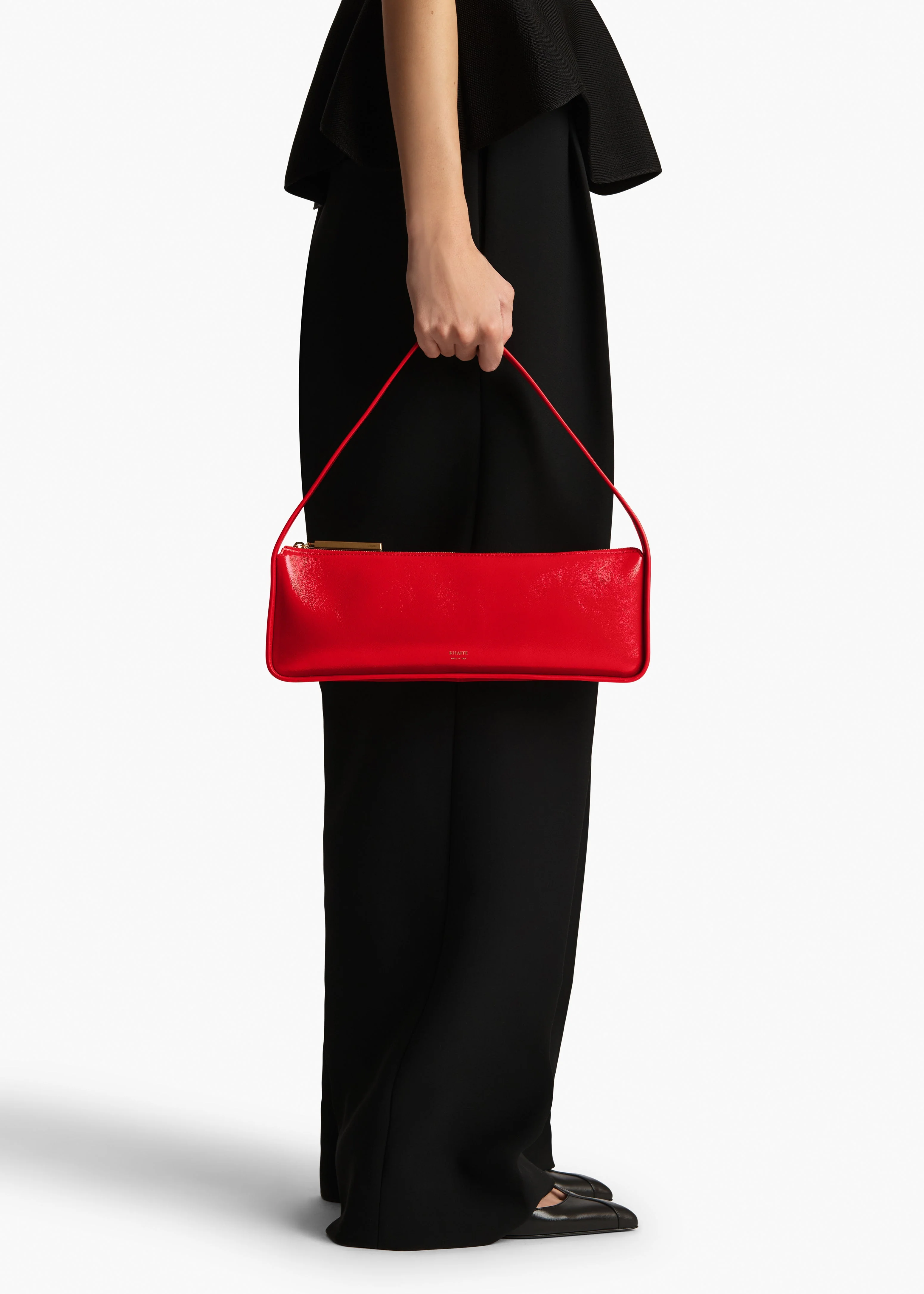 Khaite - Lori Baguette Bag in Rebel Crackle Patent Leather - Image 5