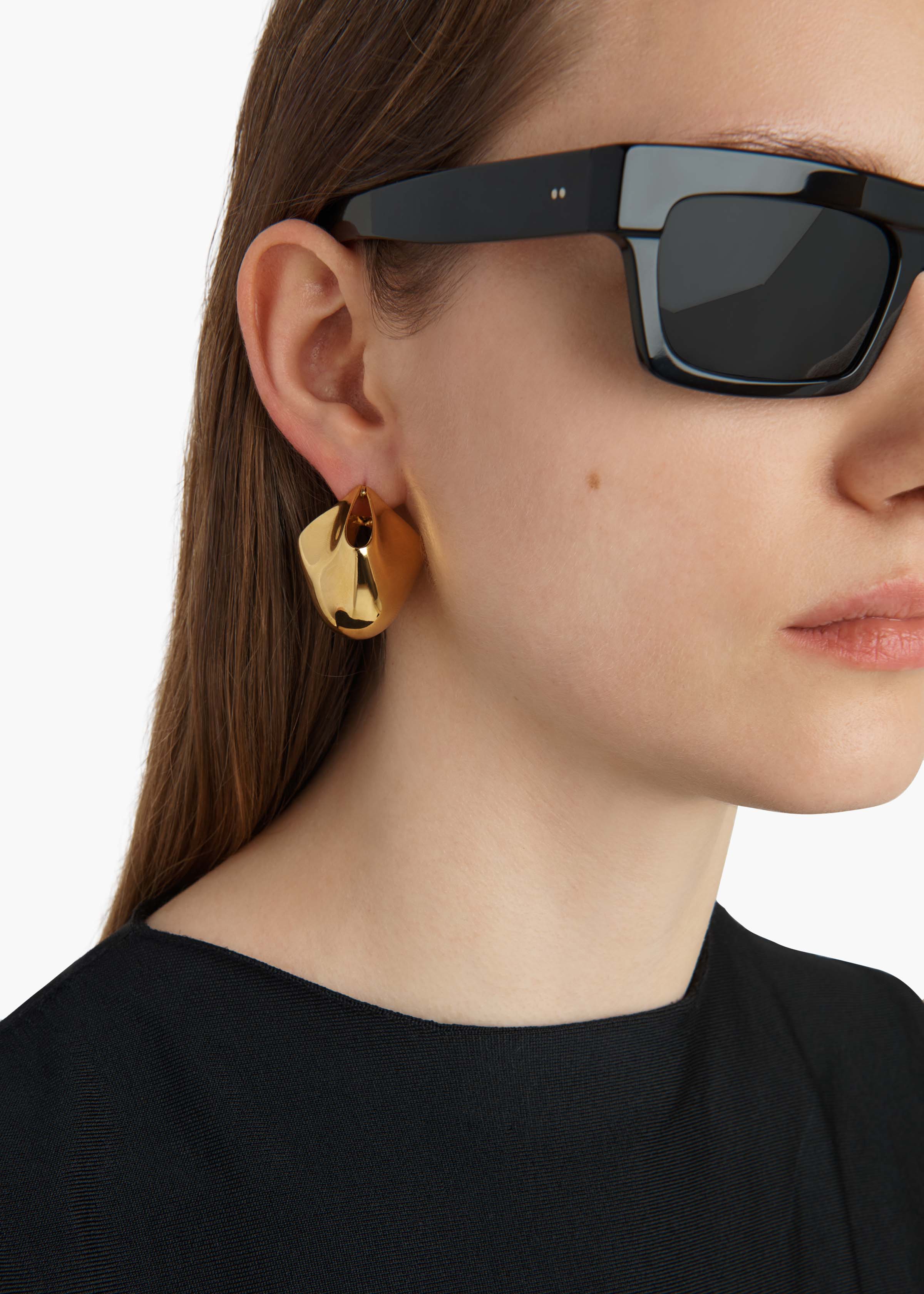 Khaite - Medium Lotus Earrings in Gold - Image 3