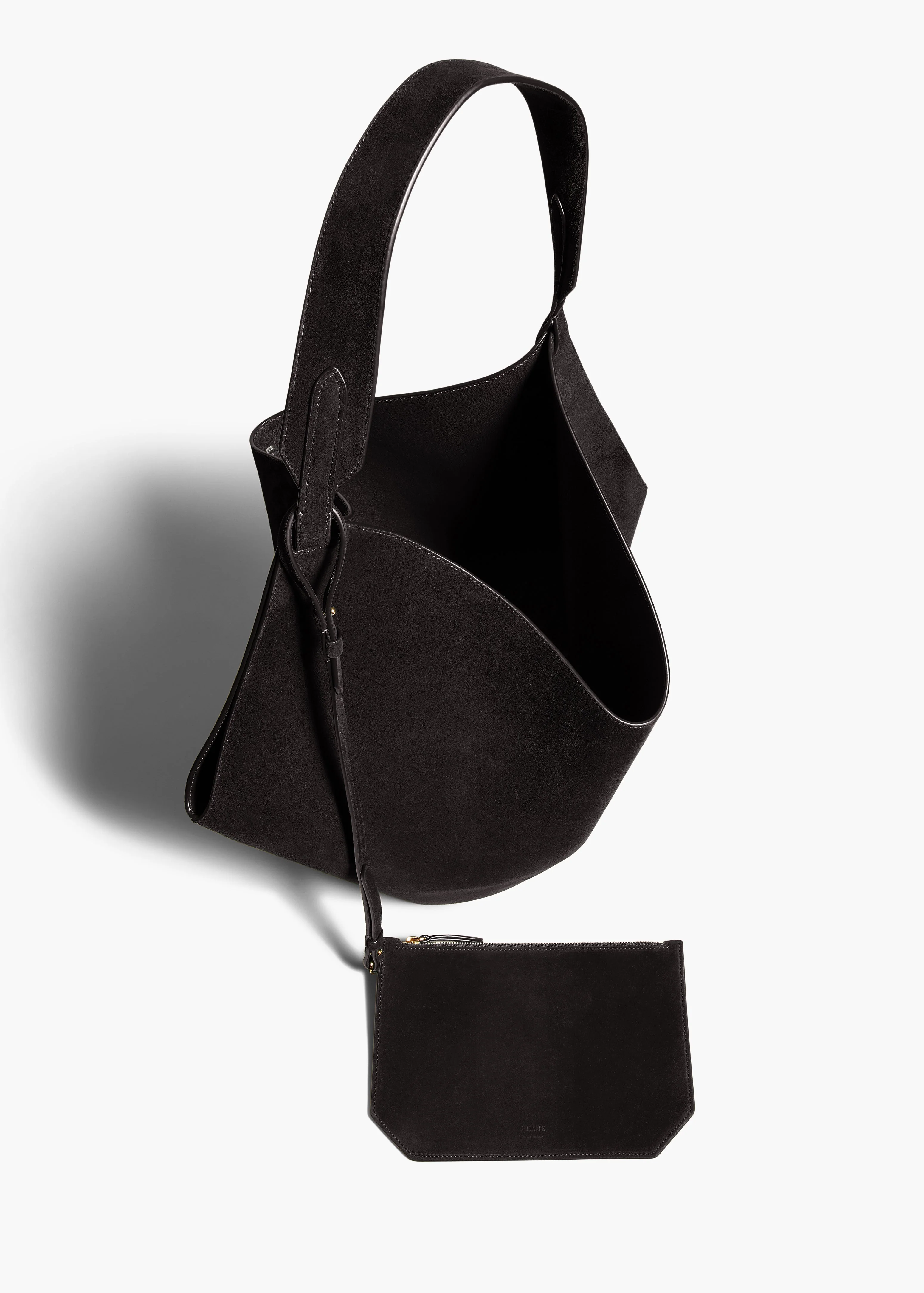 Khaite - Medium Lotus Tote in Black Suede - Image 3