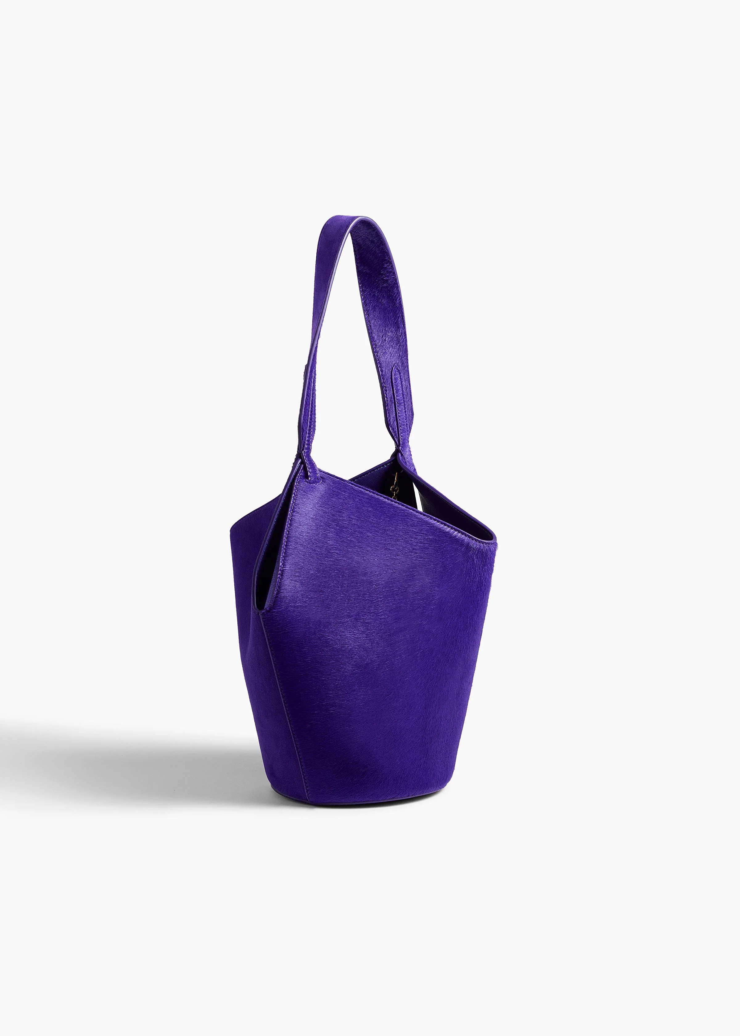 Khaite - Mini Lotus Tote in Amethyst Haircalf and Suede - Image 8