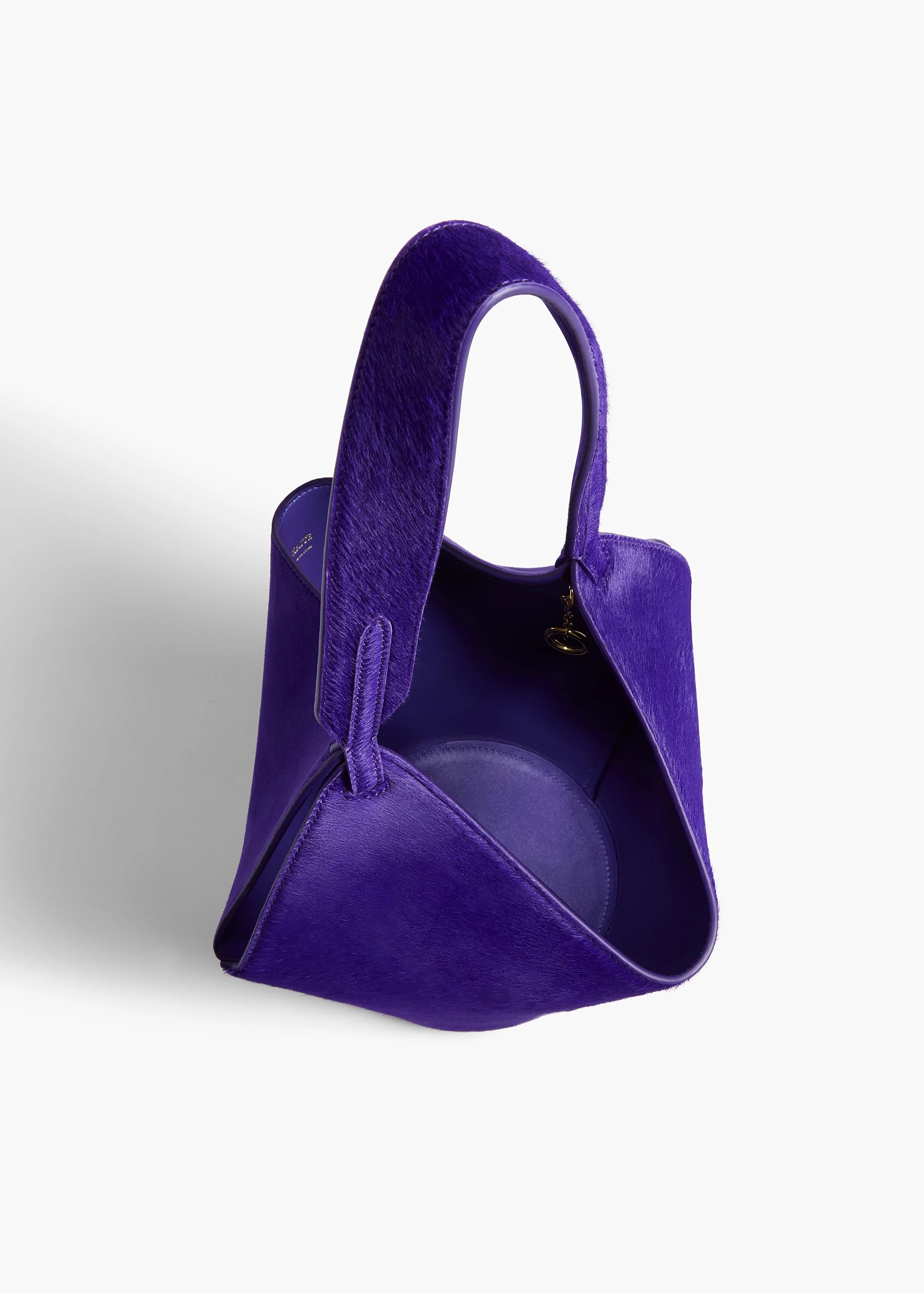 Khaite - Mini Lotus Tote in Amethyst Haircalf and Suede - Image 9