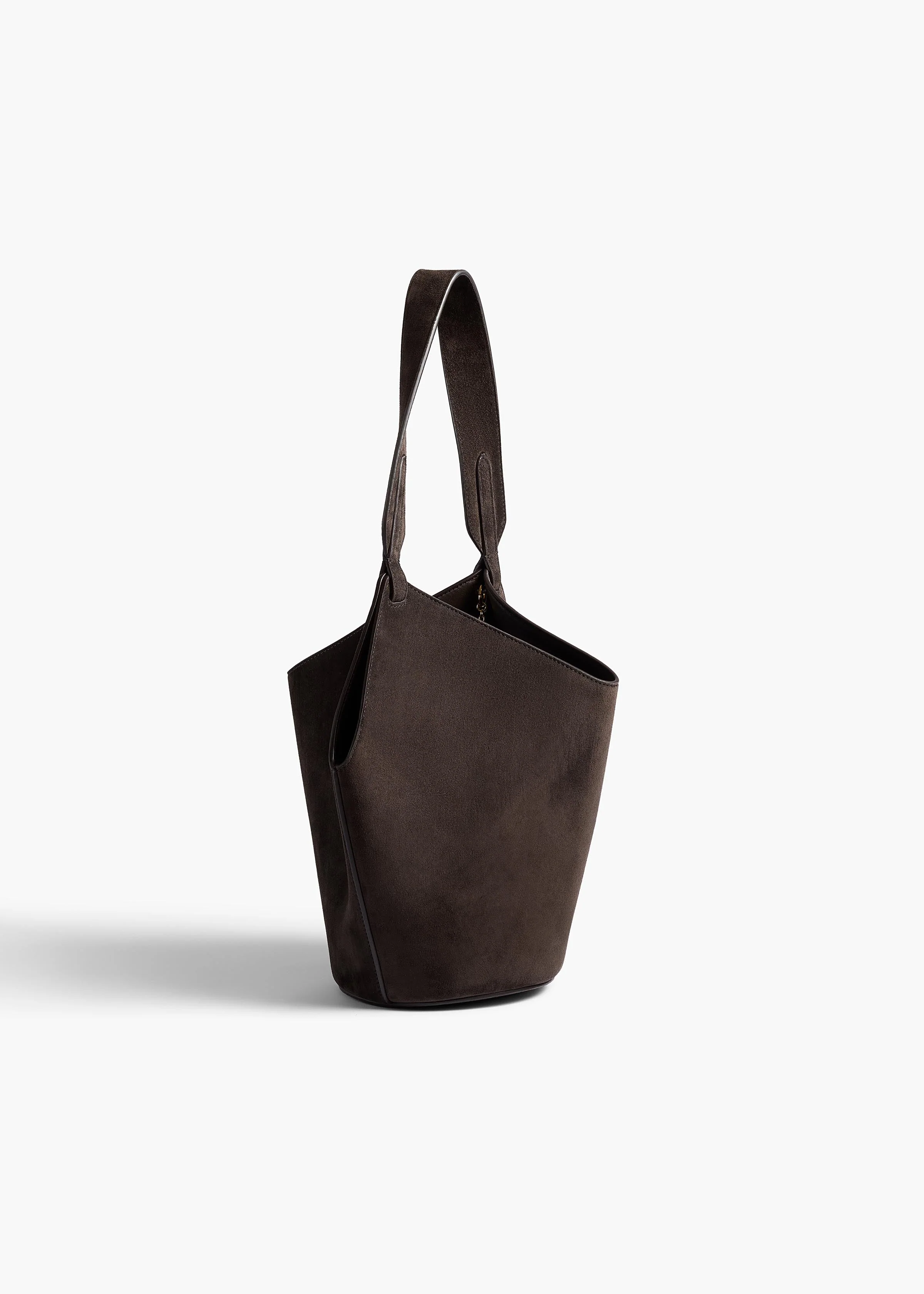 Khaite - Mini Lotus Tote in Dark Brown Suede - Image 2