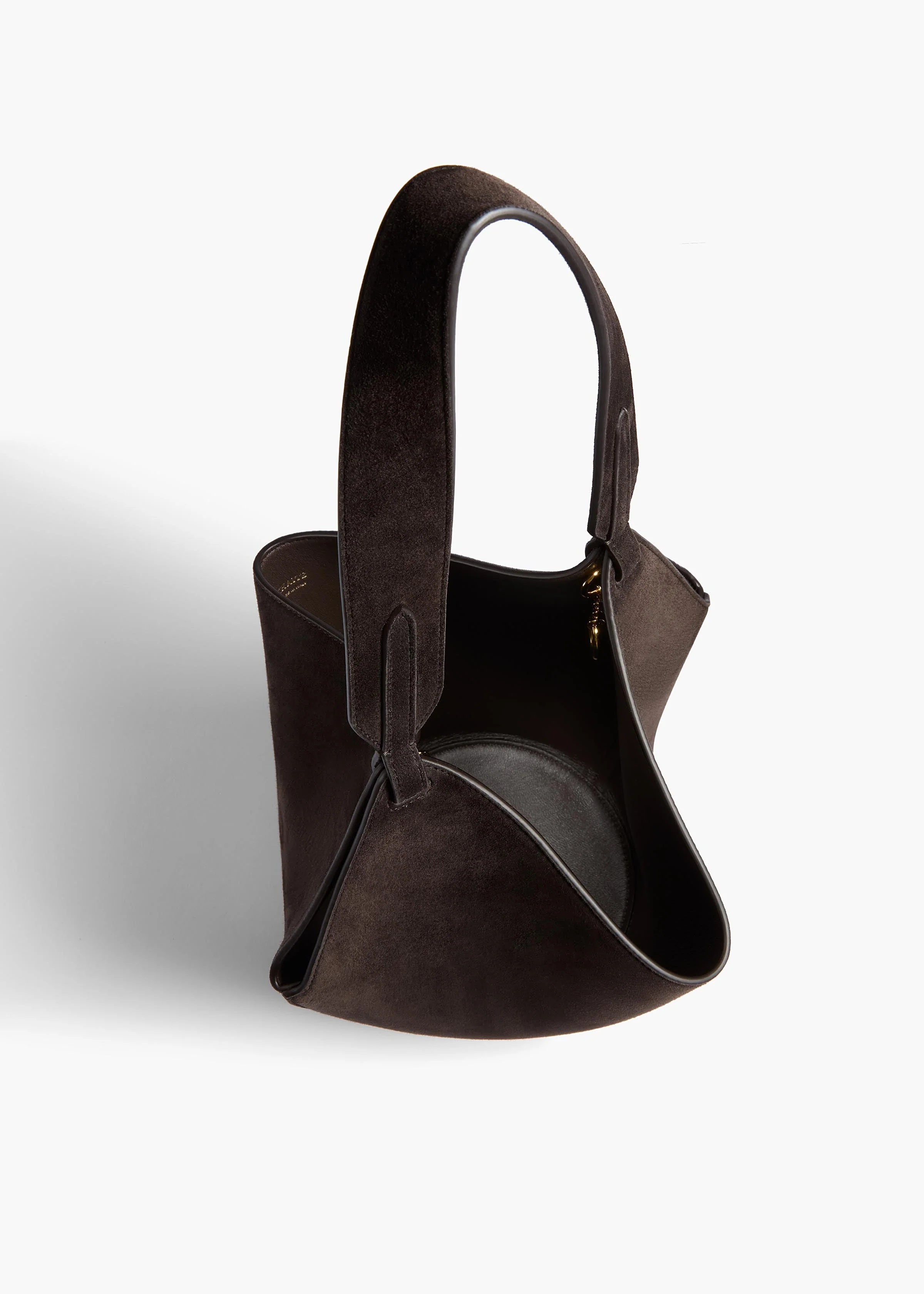 Khaite - Mini Lotus Tote in Dark Brown Suede - Image 3