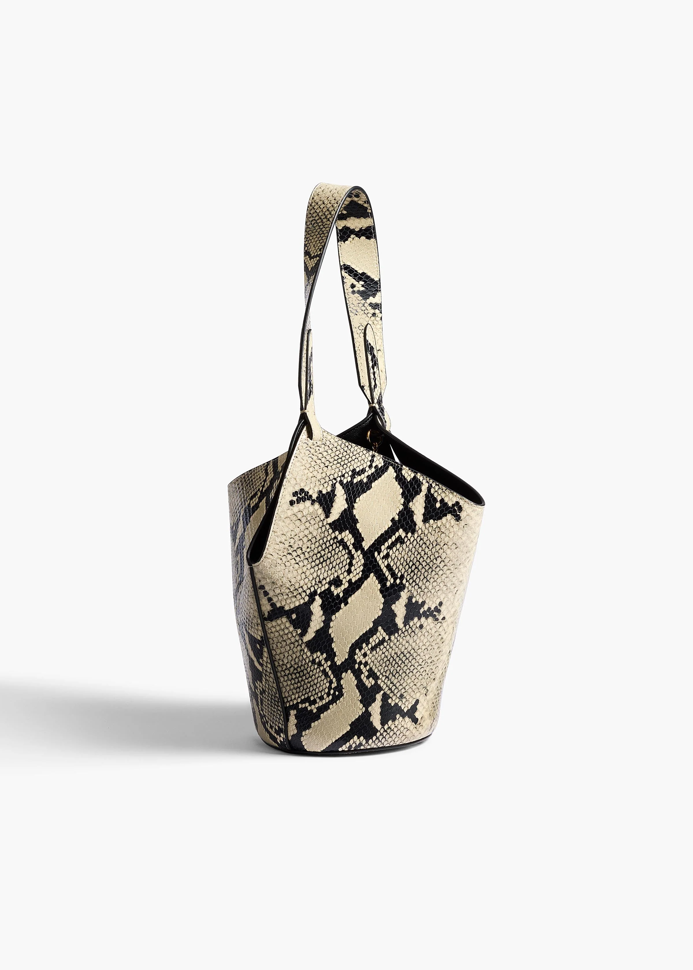 Khaite - Mini Lotus Tote in Natural Python - Embossed Leather - Image 8