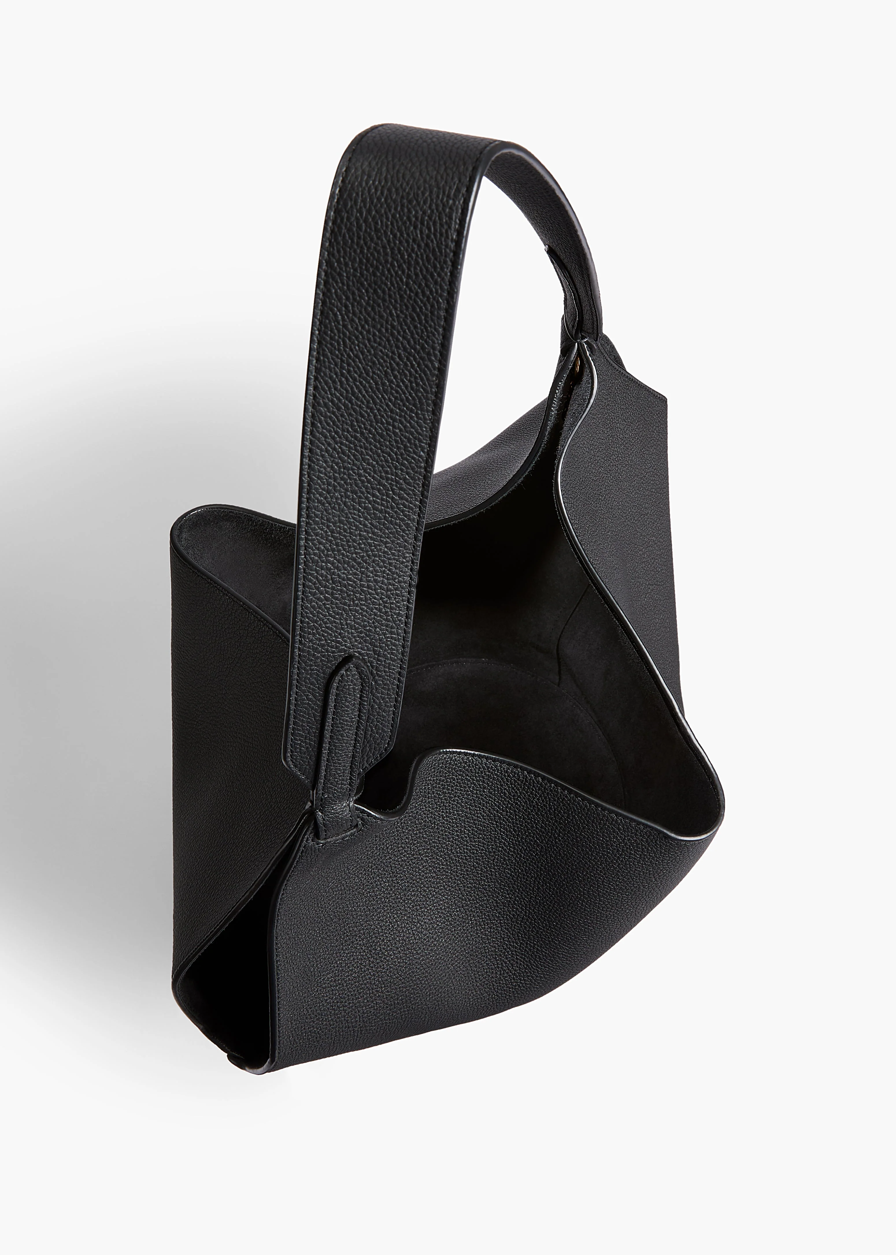 Khaite - Small Lotus Tote in Black Pebbled Leather - Image 3