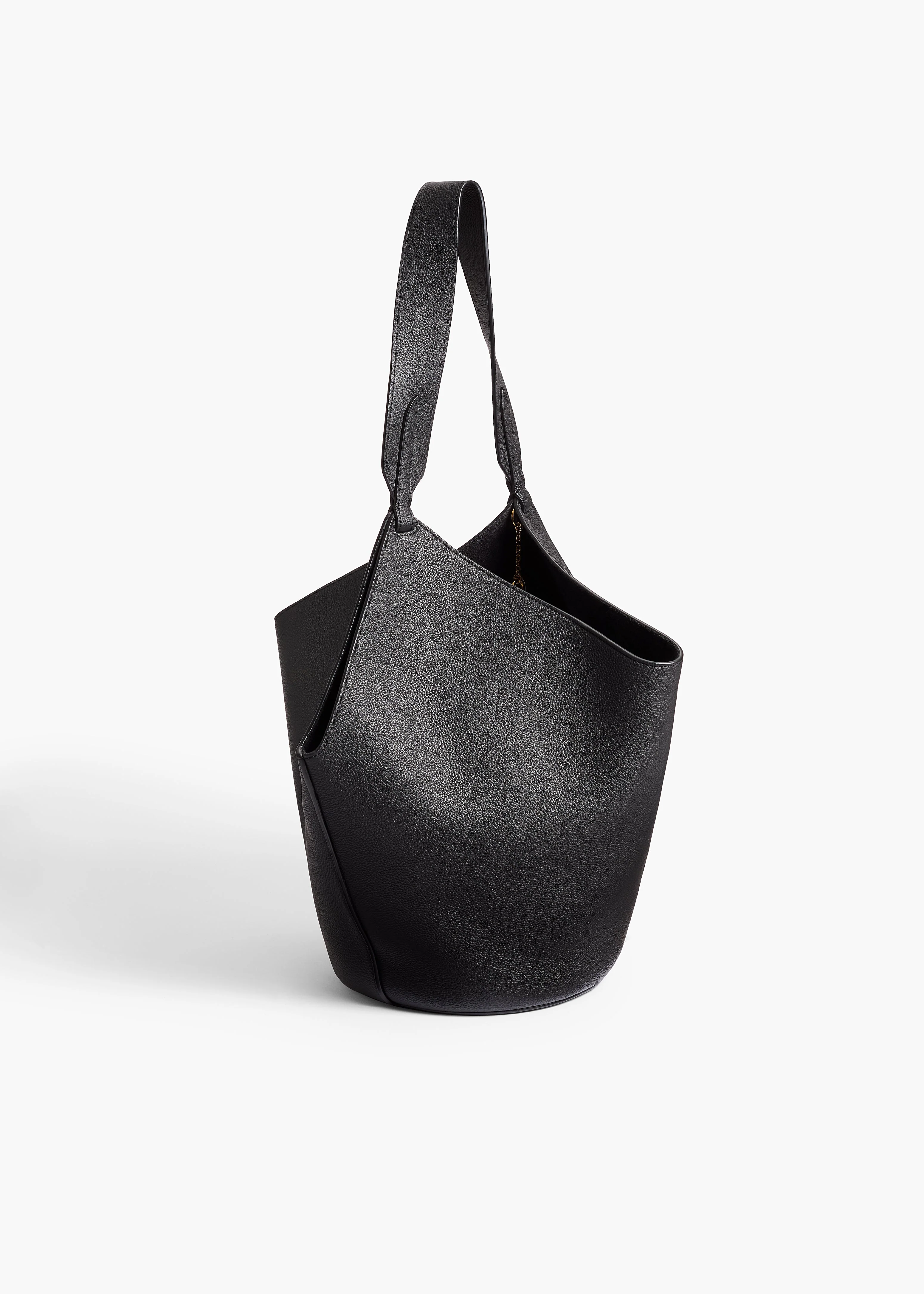 Khaite - Small Lotus Tote in Black Pebbled Leather - Image 8