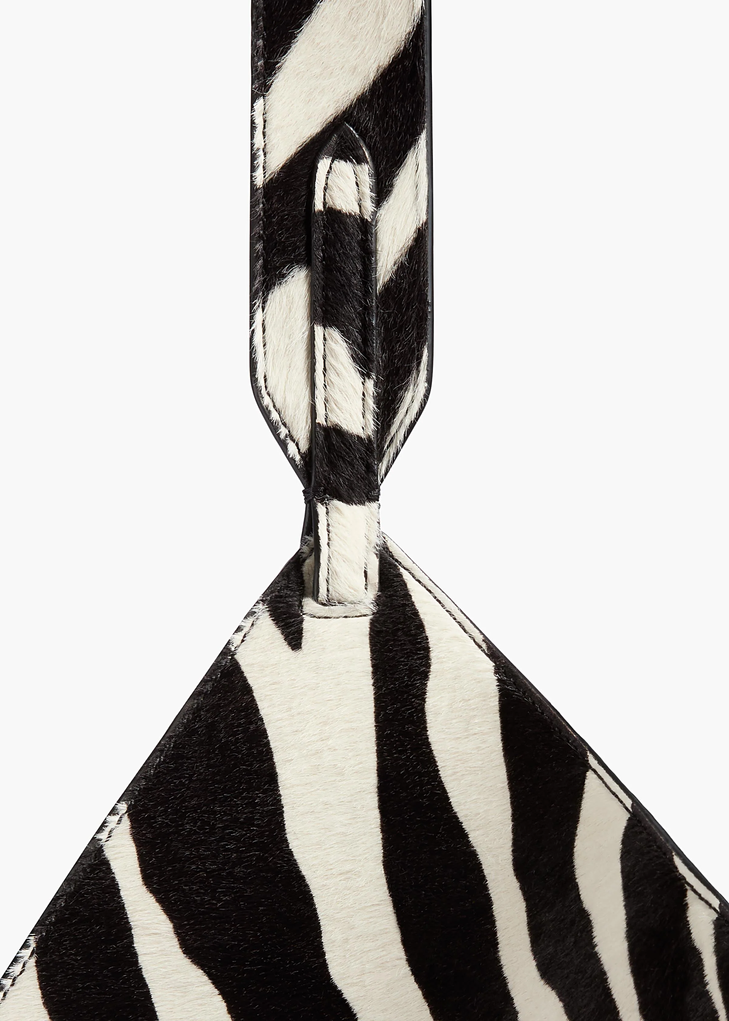 Khaite - Small Lotus Tote in Zebra Print Haircalf and Black Suede - Image 4