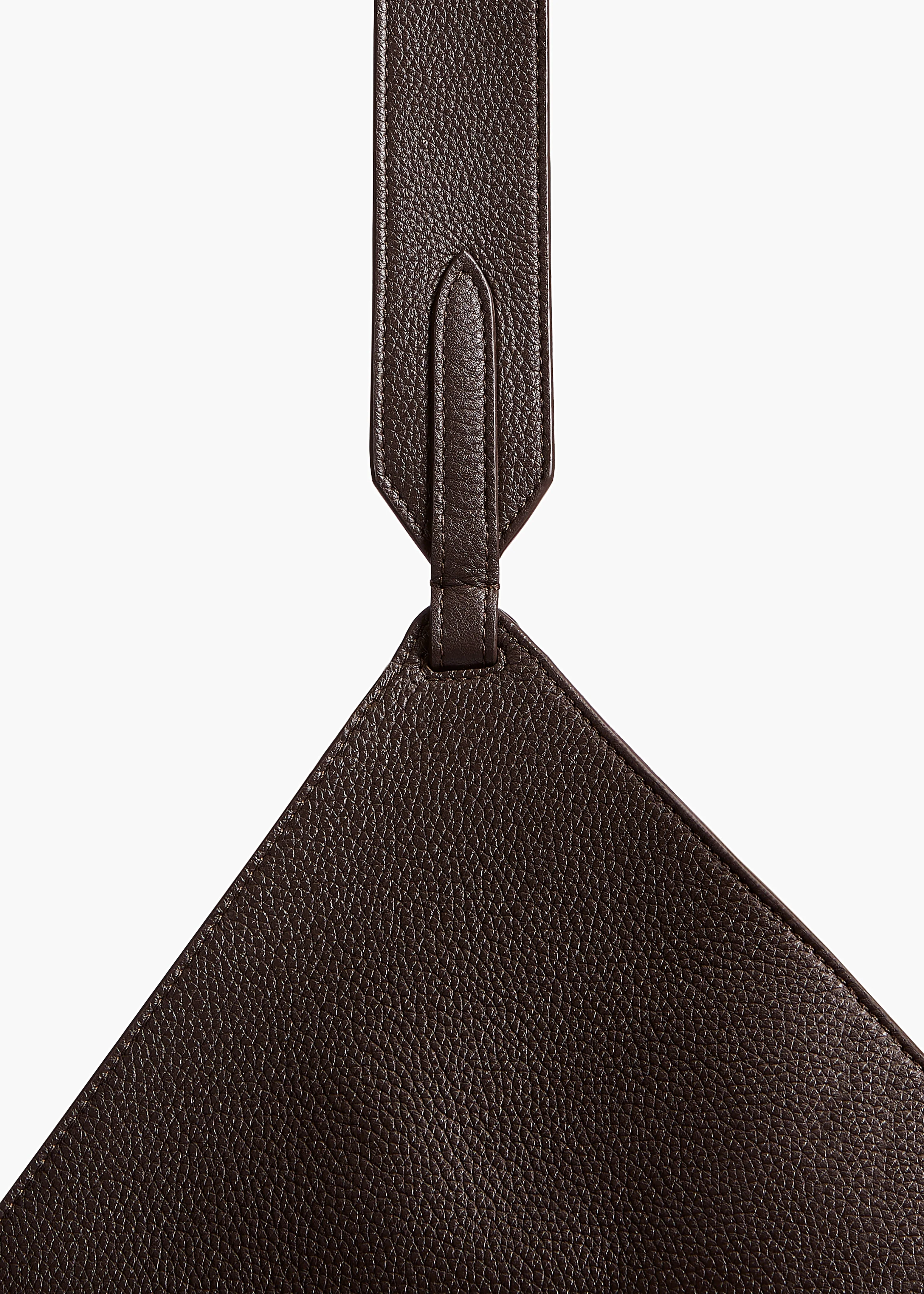 Khaite - Small Lotus Tote in Dark Brown Pebbled Leather - Image 4