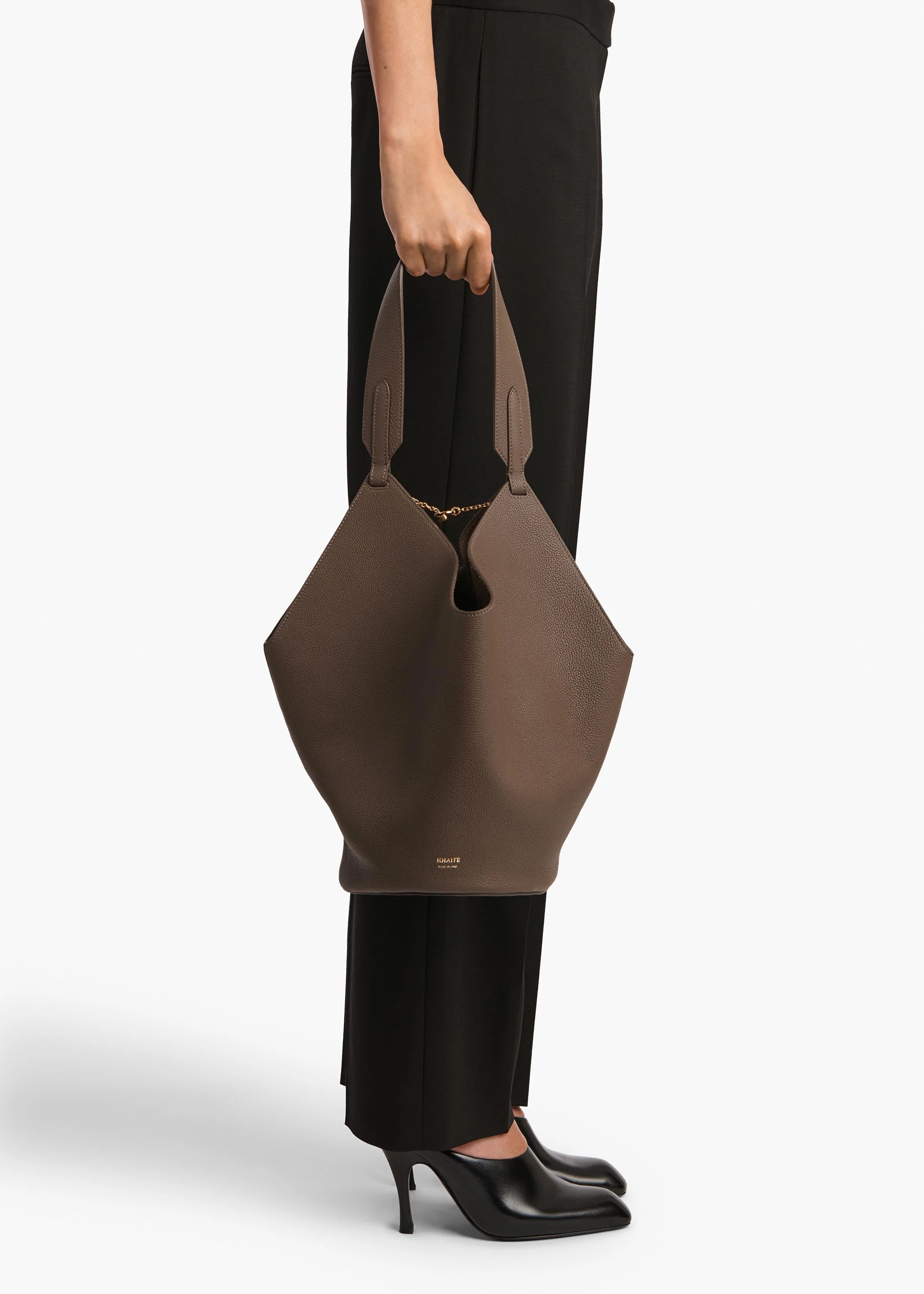 Khaite - Small Lotus Tote in Elephant Pebbled Leather - Image 11