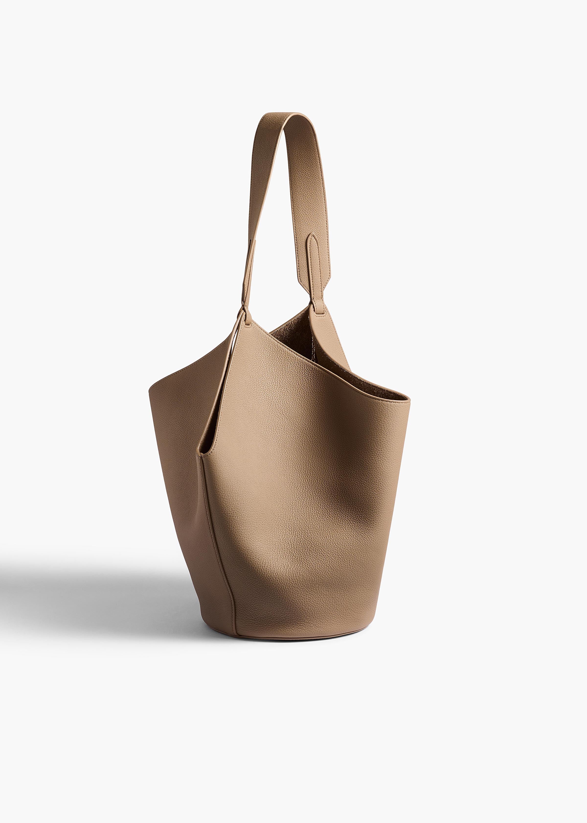 Khaite - Small Lotus Tote in Mokka Pebbled Leather - Image 2