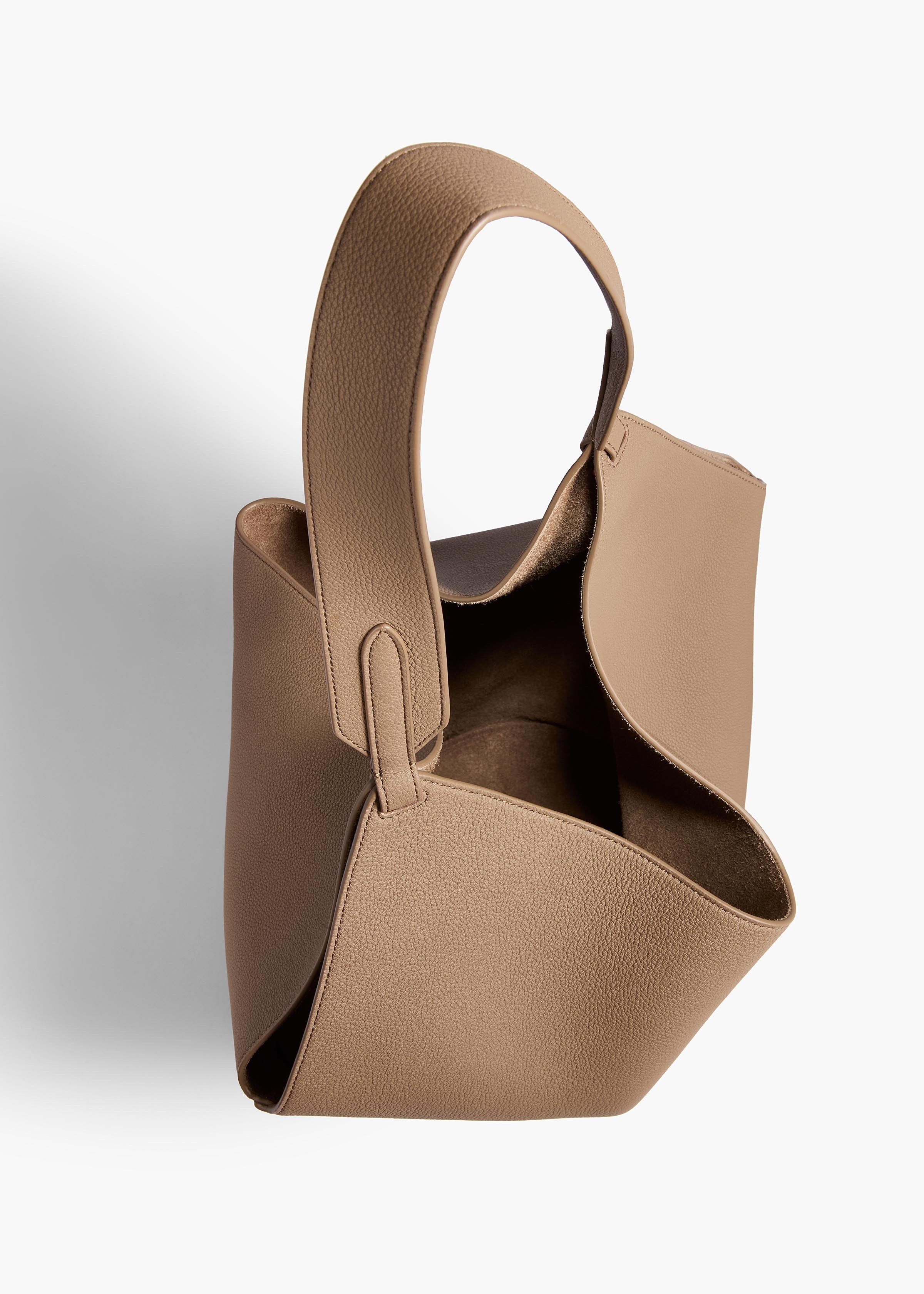 Khaite - Small Lotus Tote in Mokka Pebbled Leather - Image 3