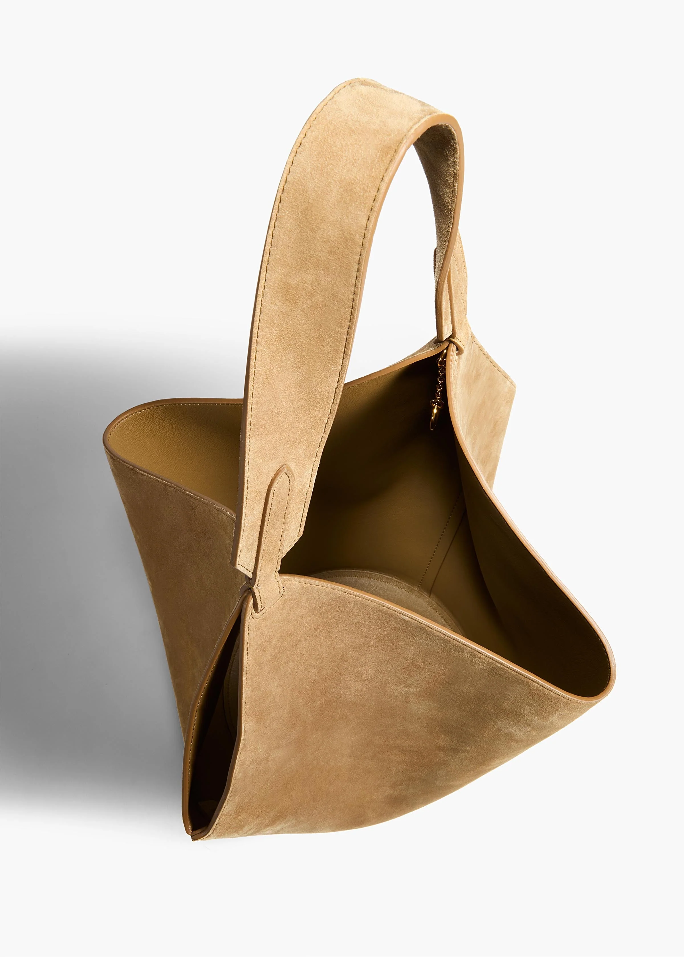 Khaite - Small Lotus Tote in Mud Suede - Image 9