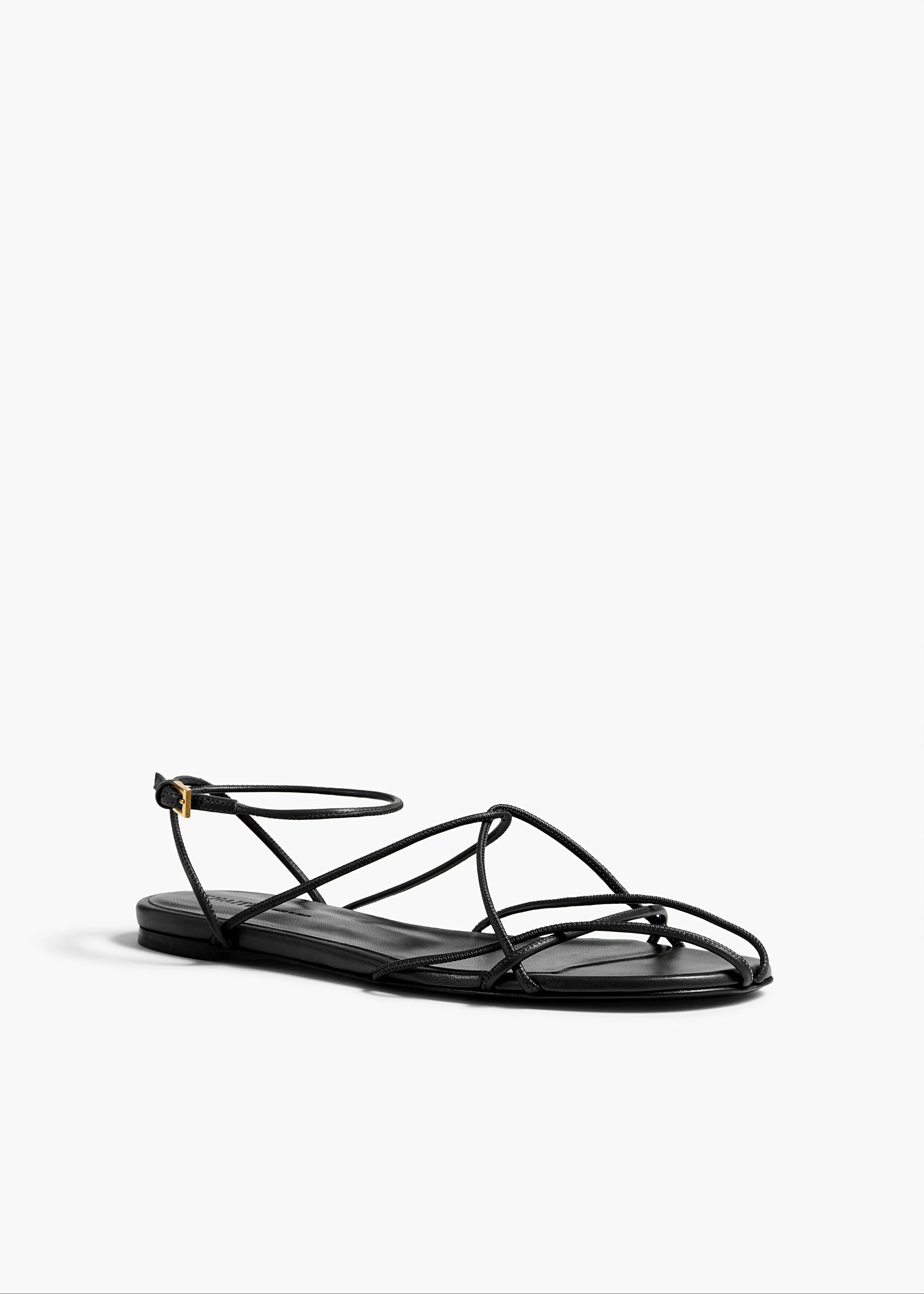 Khaite - Loulou Flat Sandal in Black Leather - Image 7