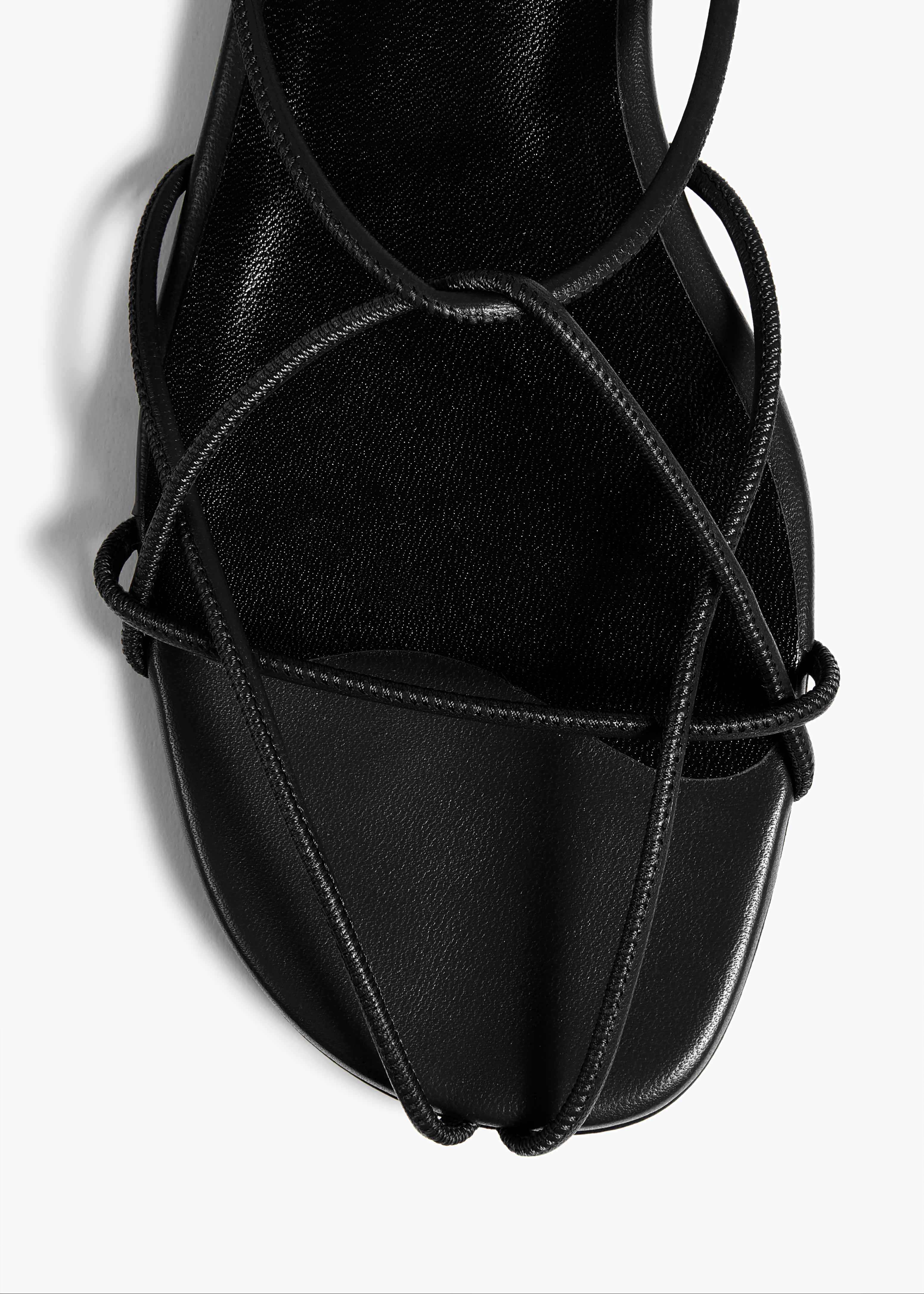 Khaite - Loulou Flat Sandal in Black Leather - Image 8