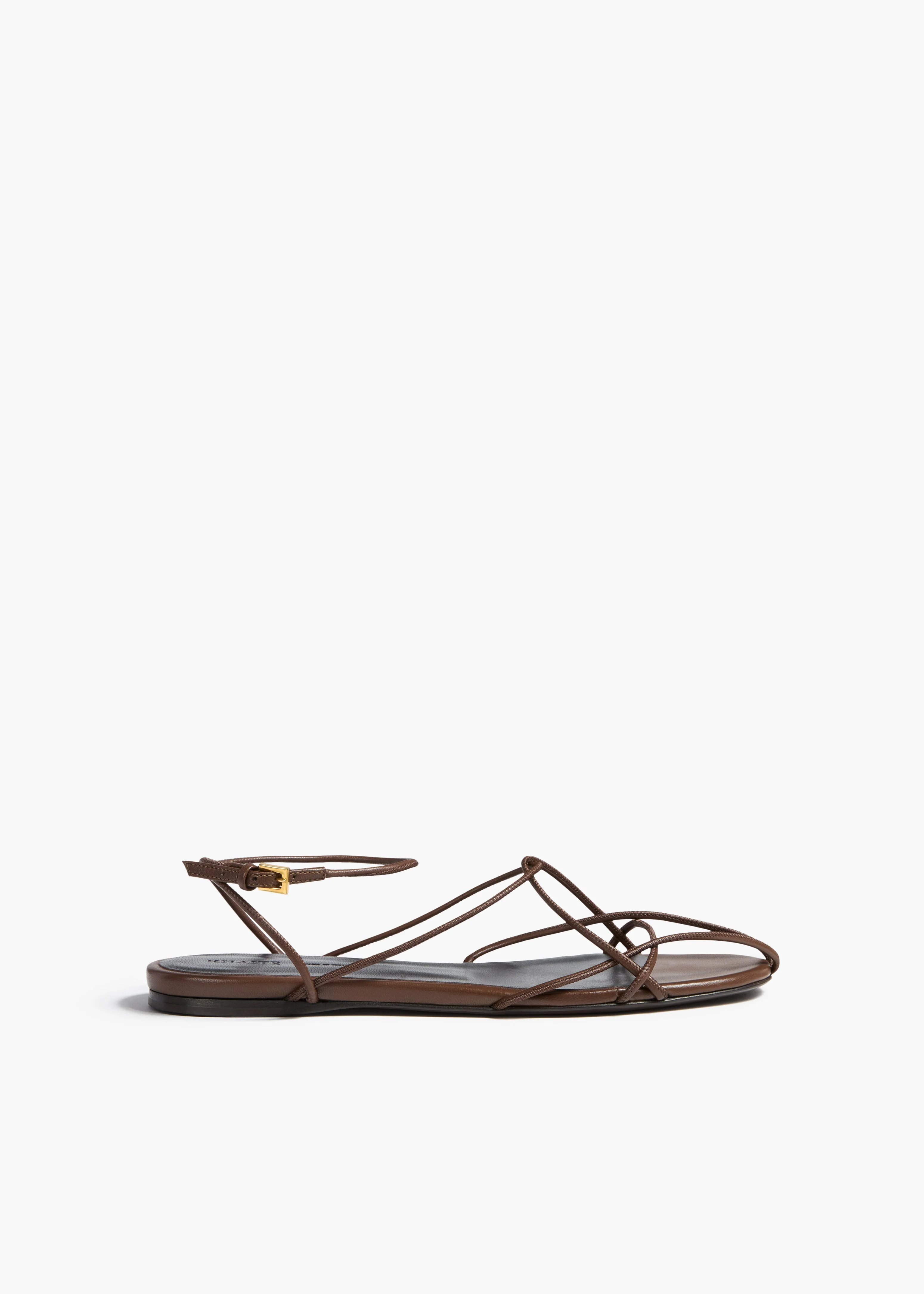 Khaite - Loulou Flat Sandal in Cigar Leather - Image 6