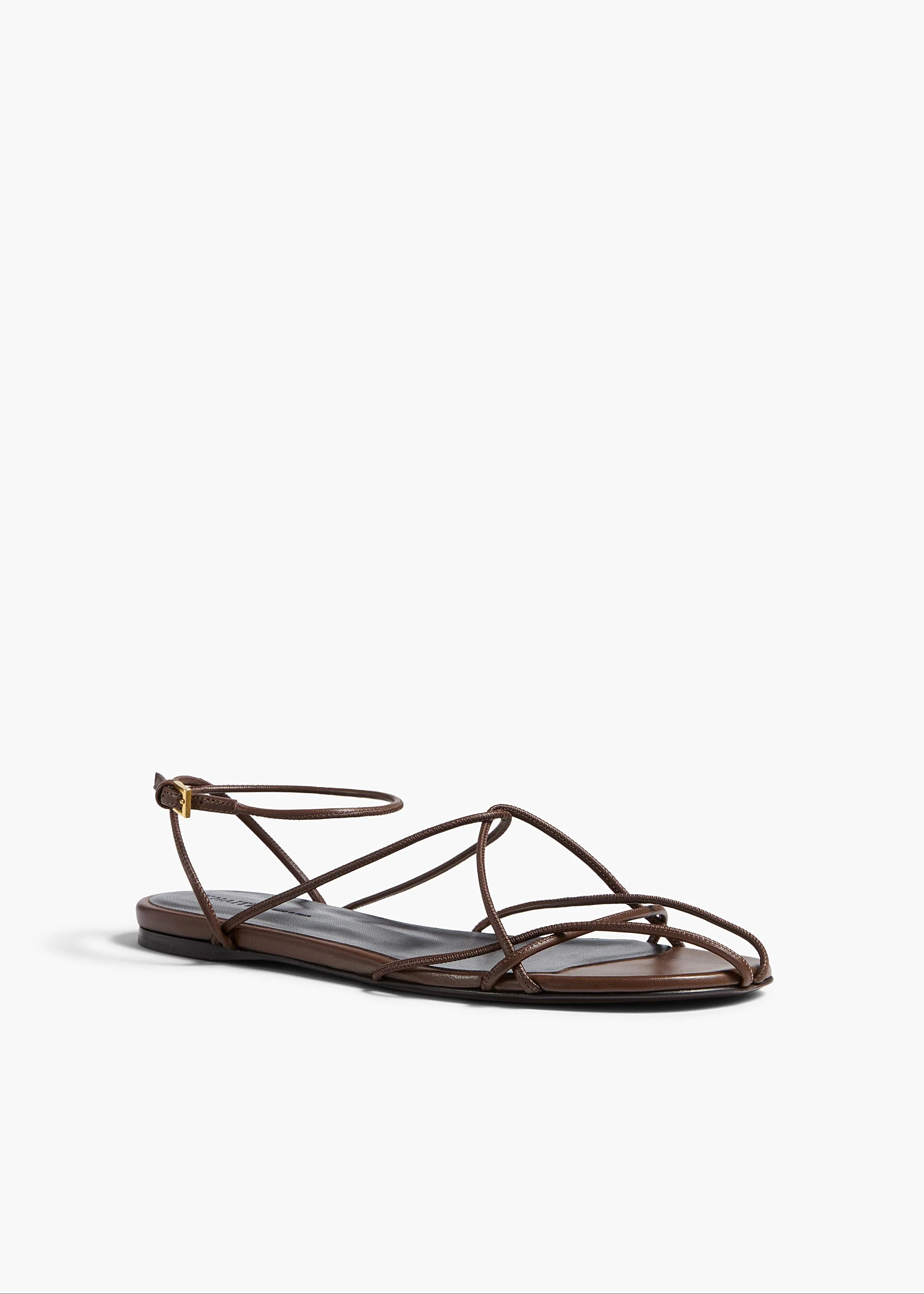 Khaite - Loulou Flat Sandal in Cigar Leather - Image 7