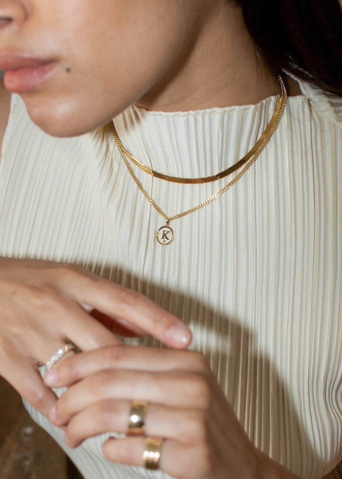 Kinn - Love Letter Diamond Necklace Curb Chain - Image 2