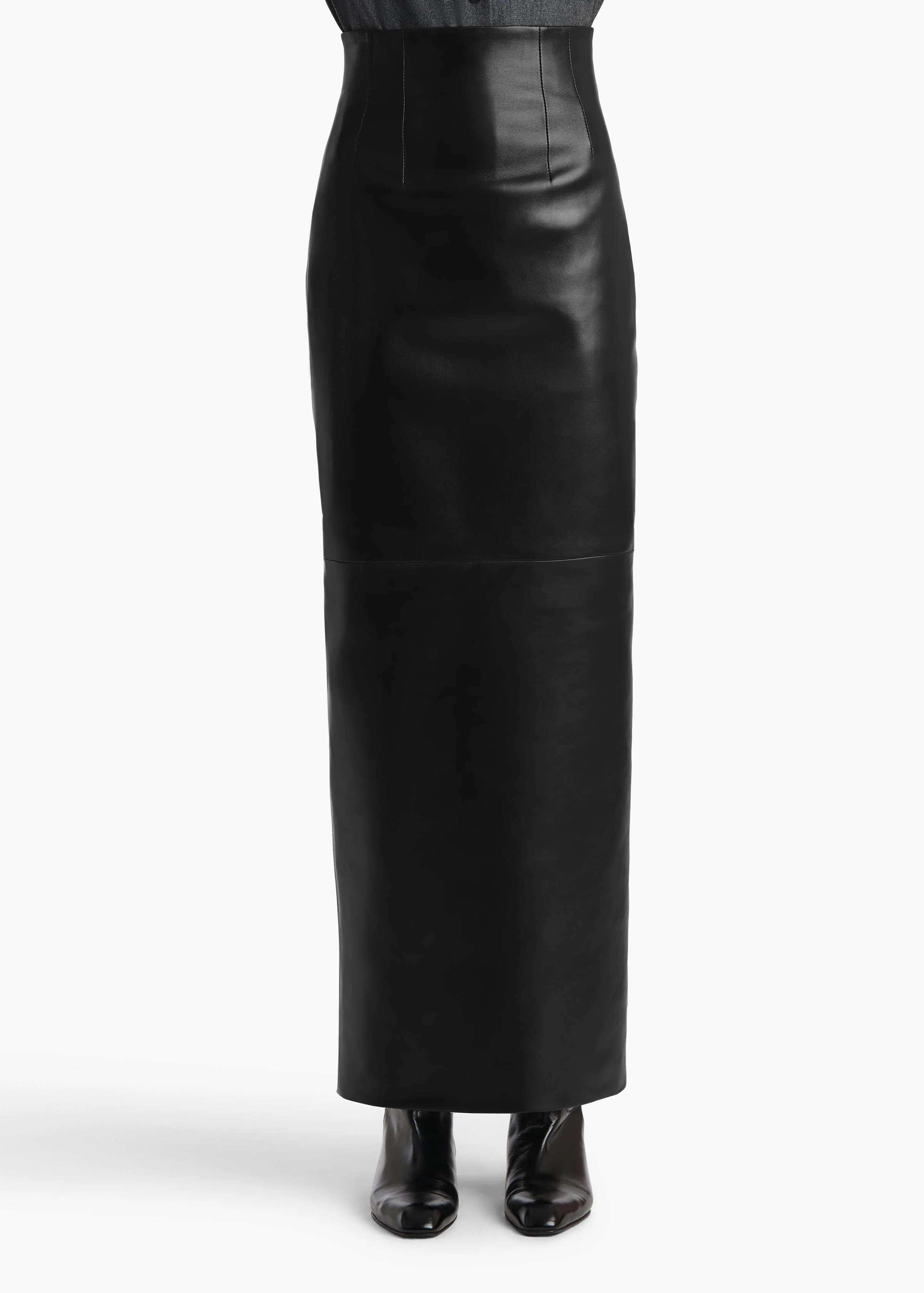 Khaite - Loxley Skirt in Black Leather - Image 3