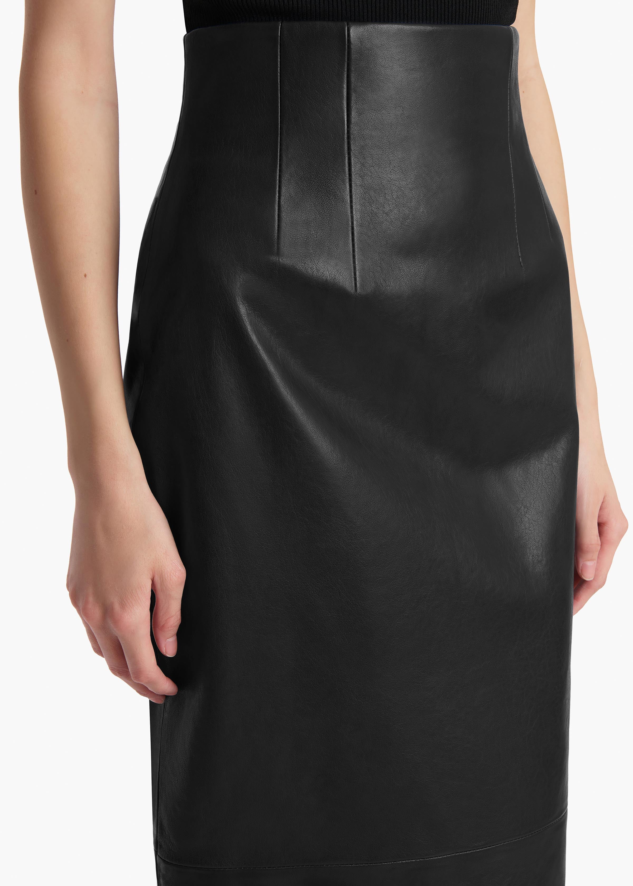 Khaite - Loxley Skirt in Black Leather - Image 5