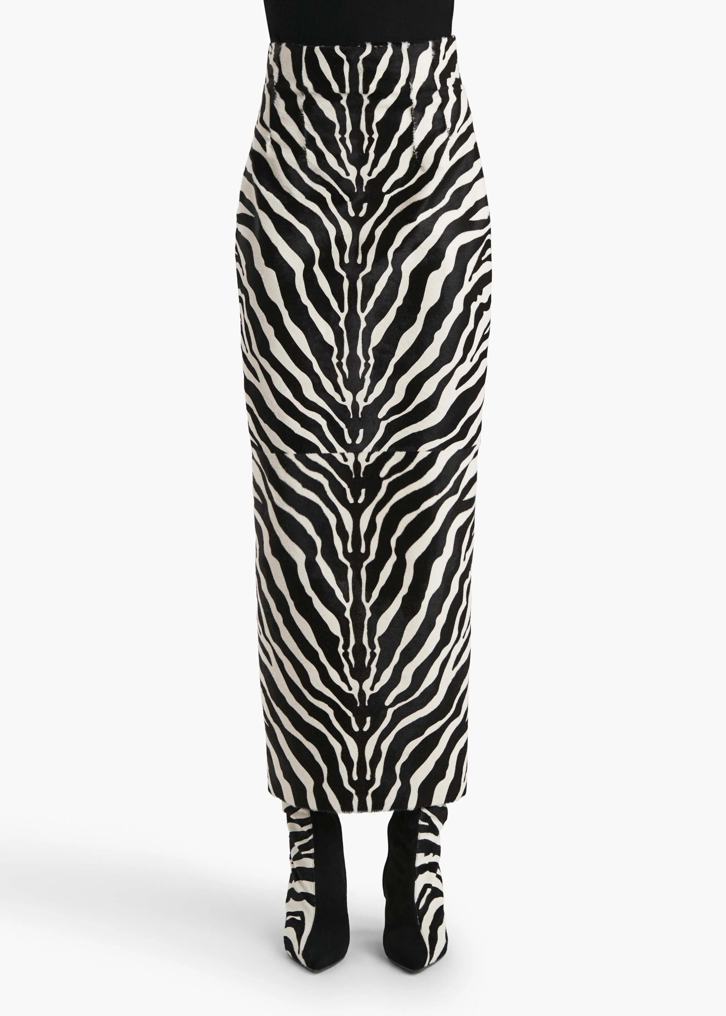 Khaite - Loxley Skirt in Zebra Print Haircalf - Image 3
