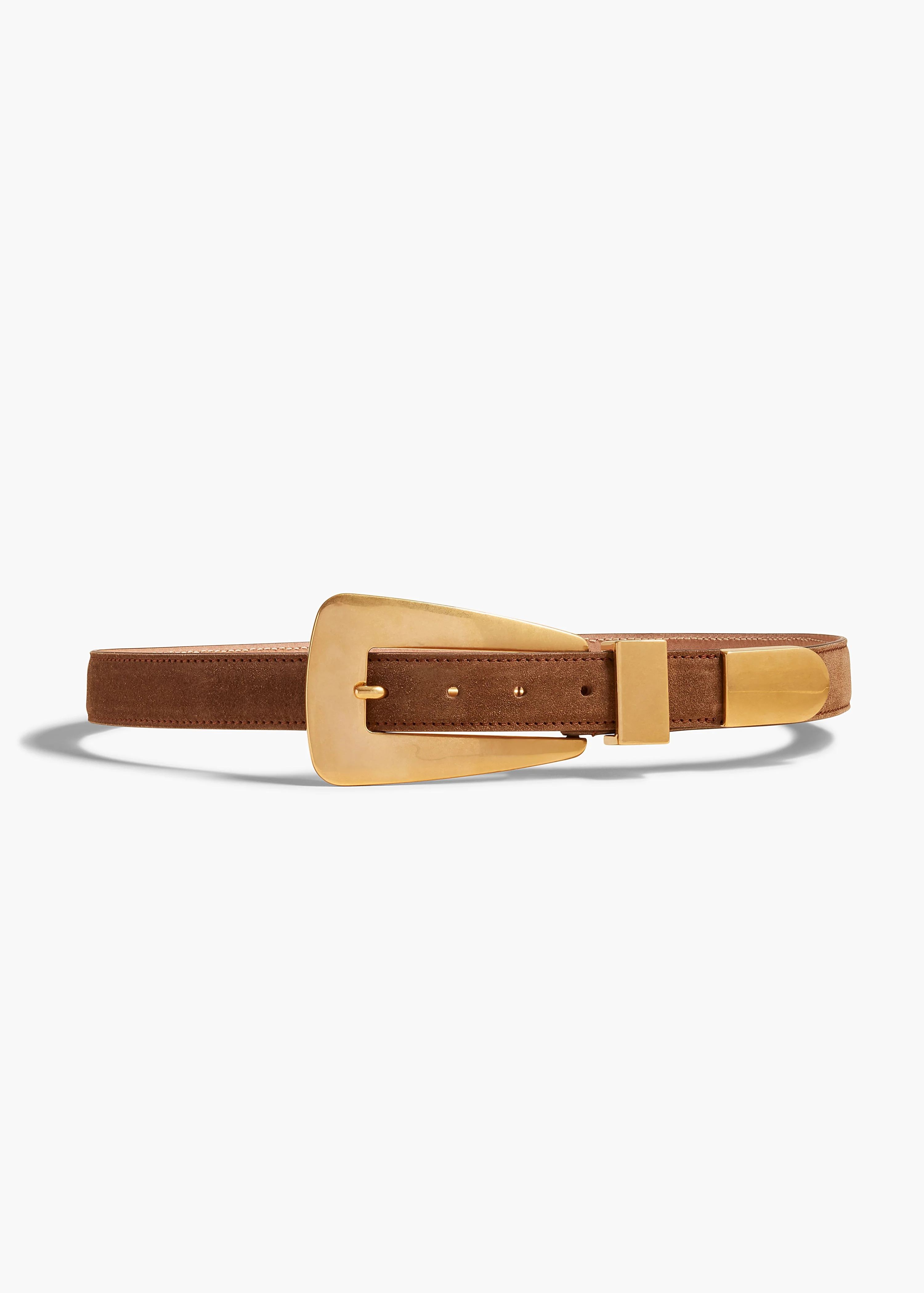 Khaite - Lucca Belt in Mud Suede with Antique Gold - Image 5