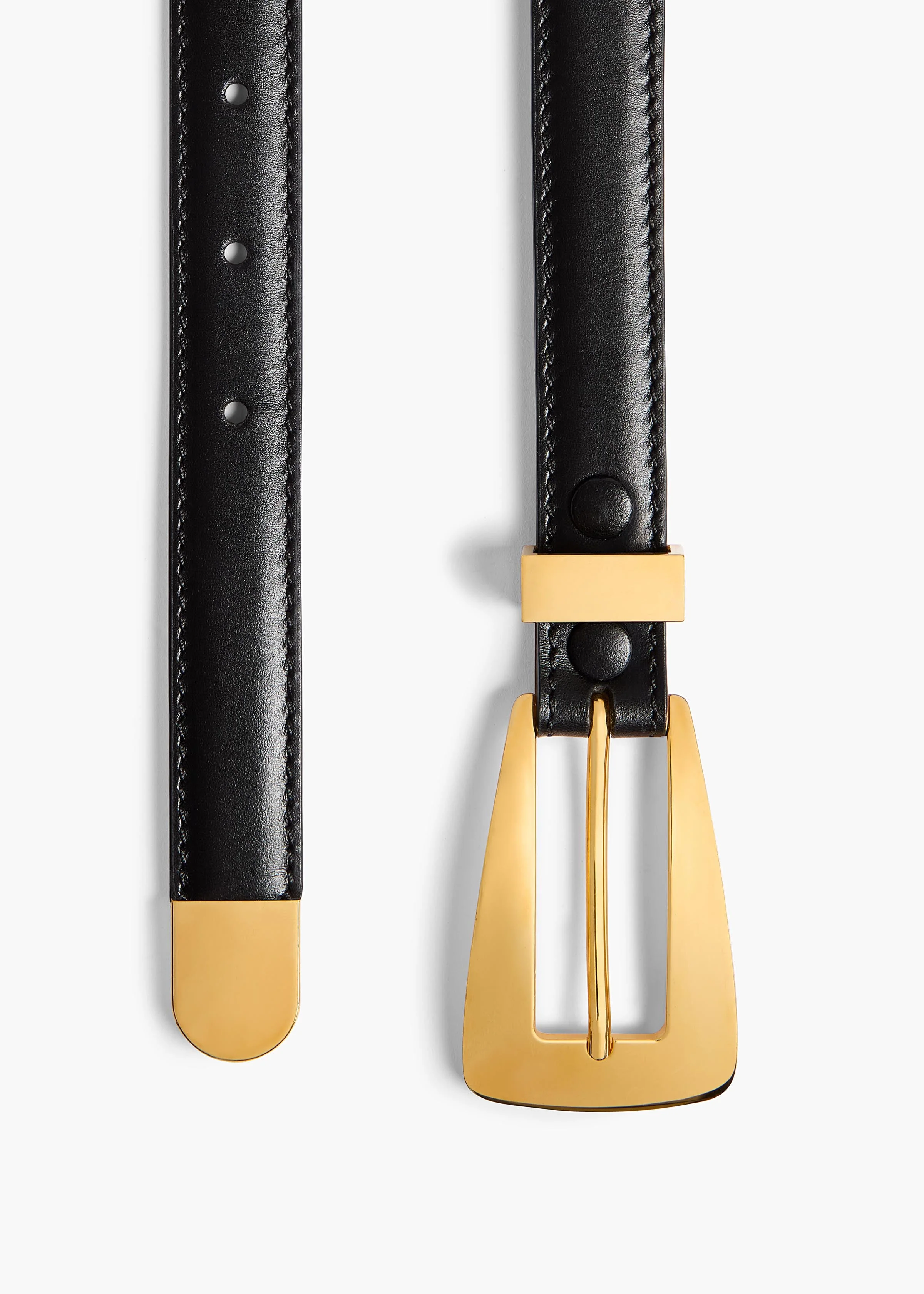 Khaite - Small Lucca Belt in Black Leather with Gold - Image 2