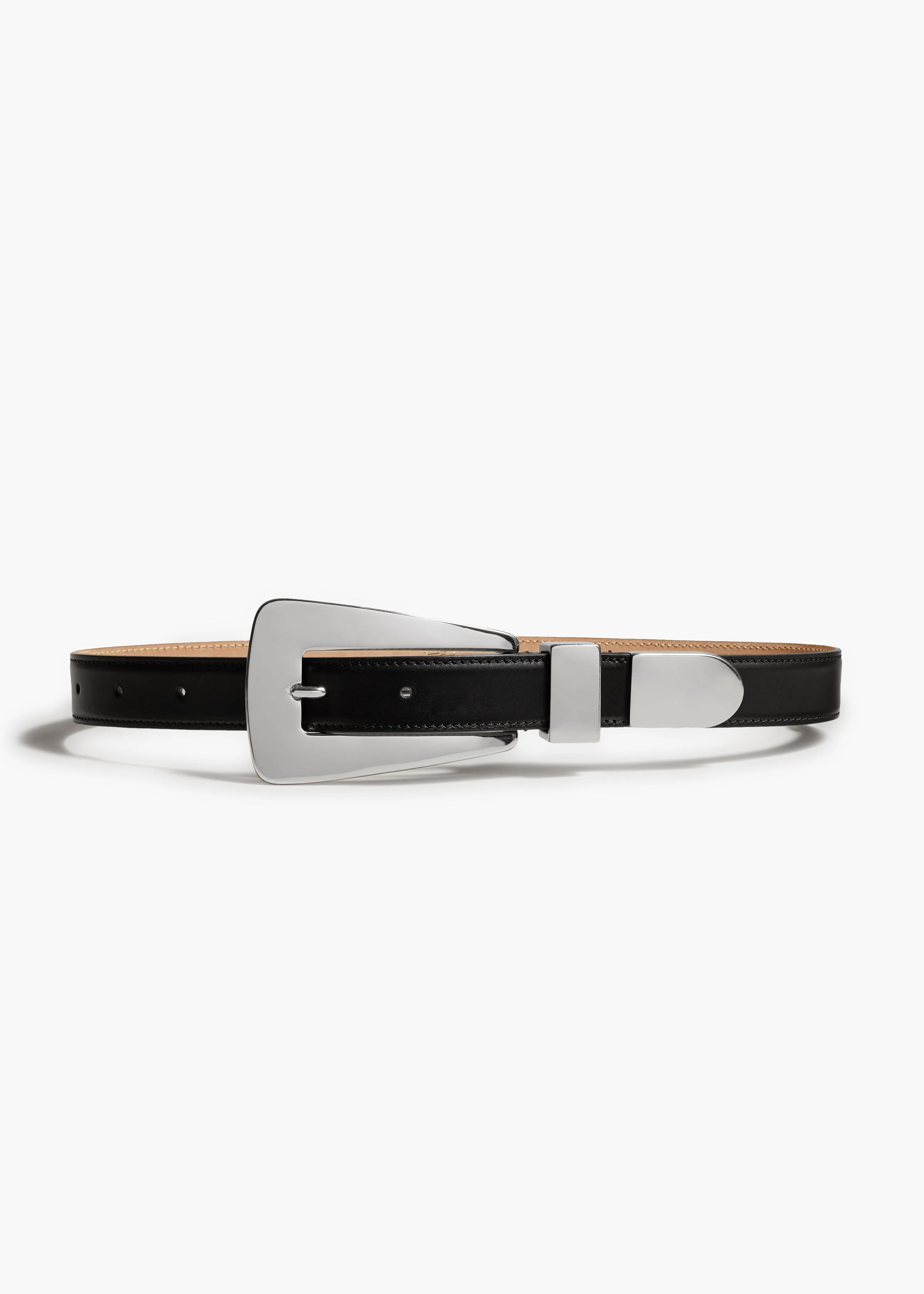 Khaite - Lucca Belt in Black Leather with Silver