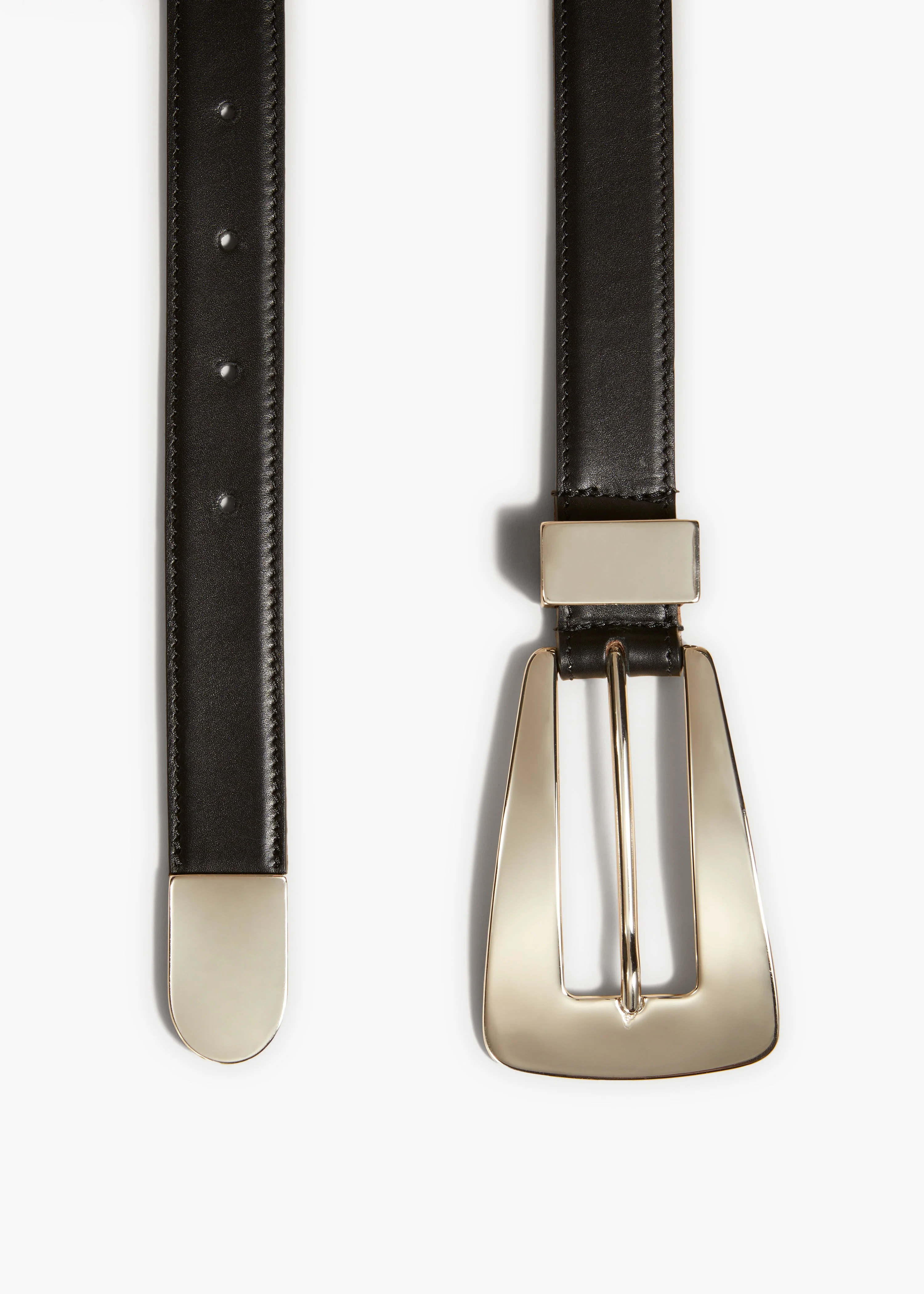 Khaite - Lucca Belt in Black Leather with Silver - Image 7