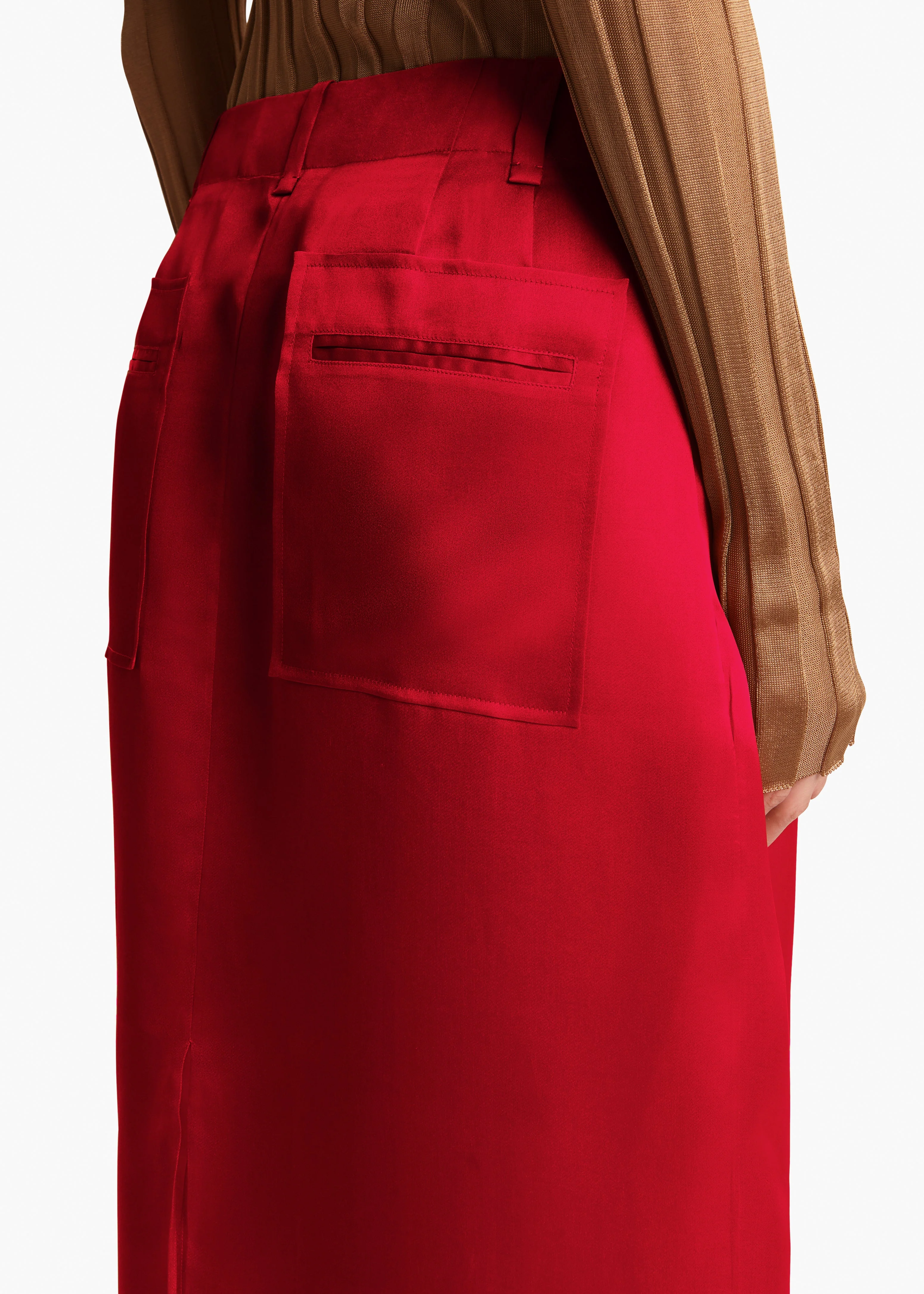 Khaite - Lucian Skirt in Raspberry - Image 13