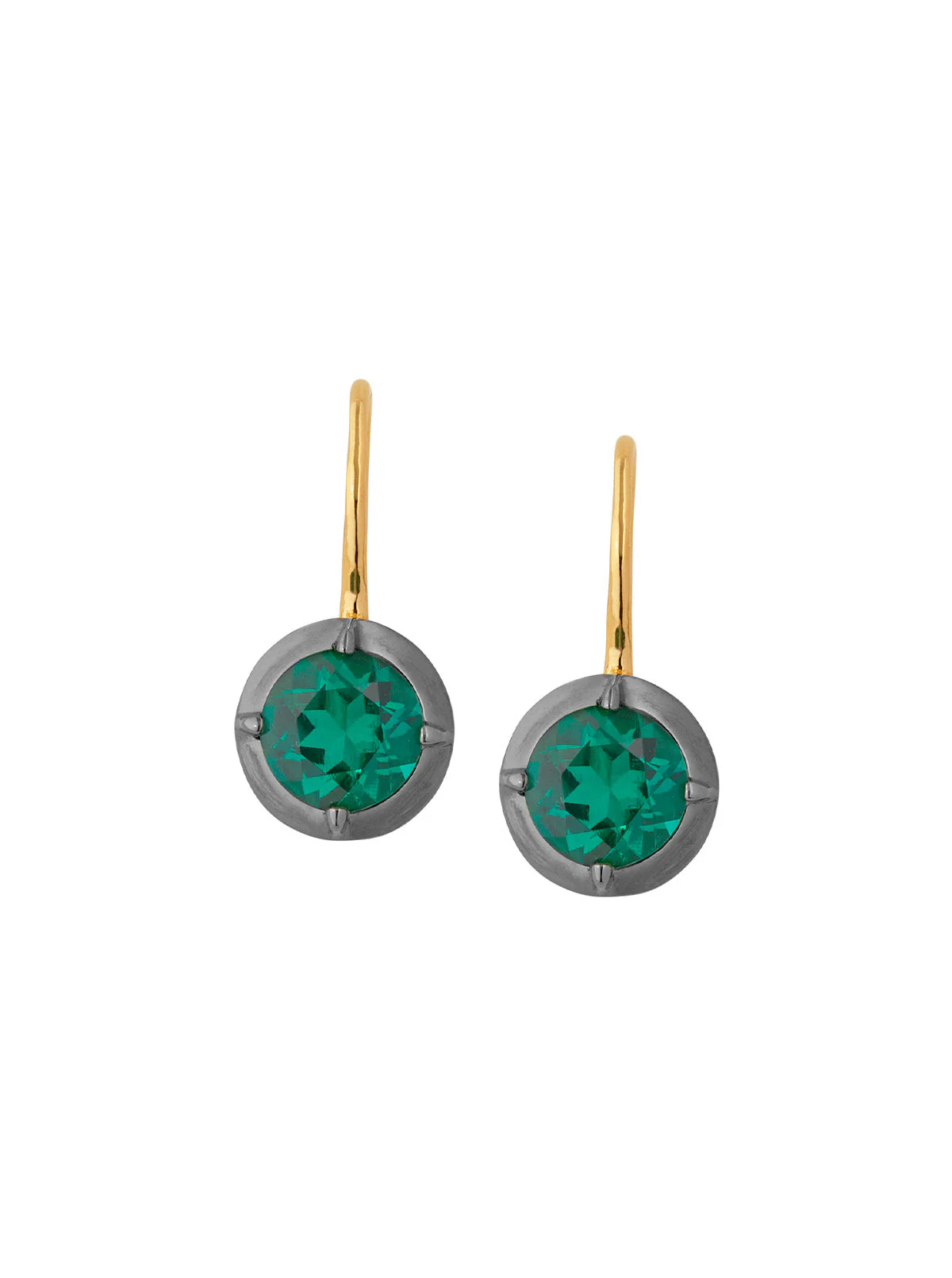 Dorsey - 14K LUCIEN LATCHBACK EARRINGS IN LAB EMERALD