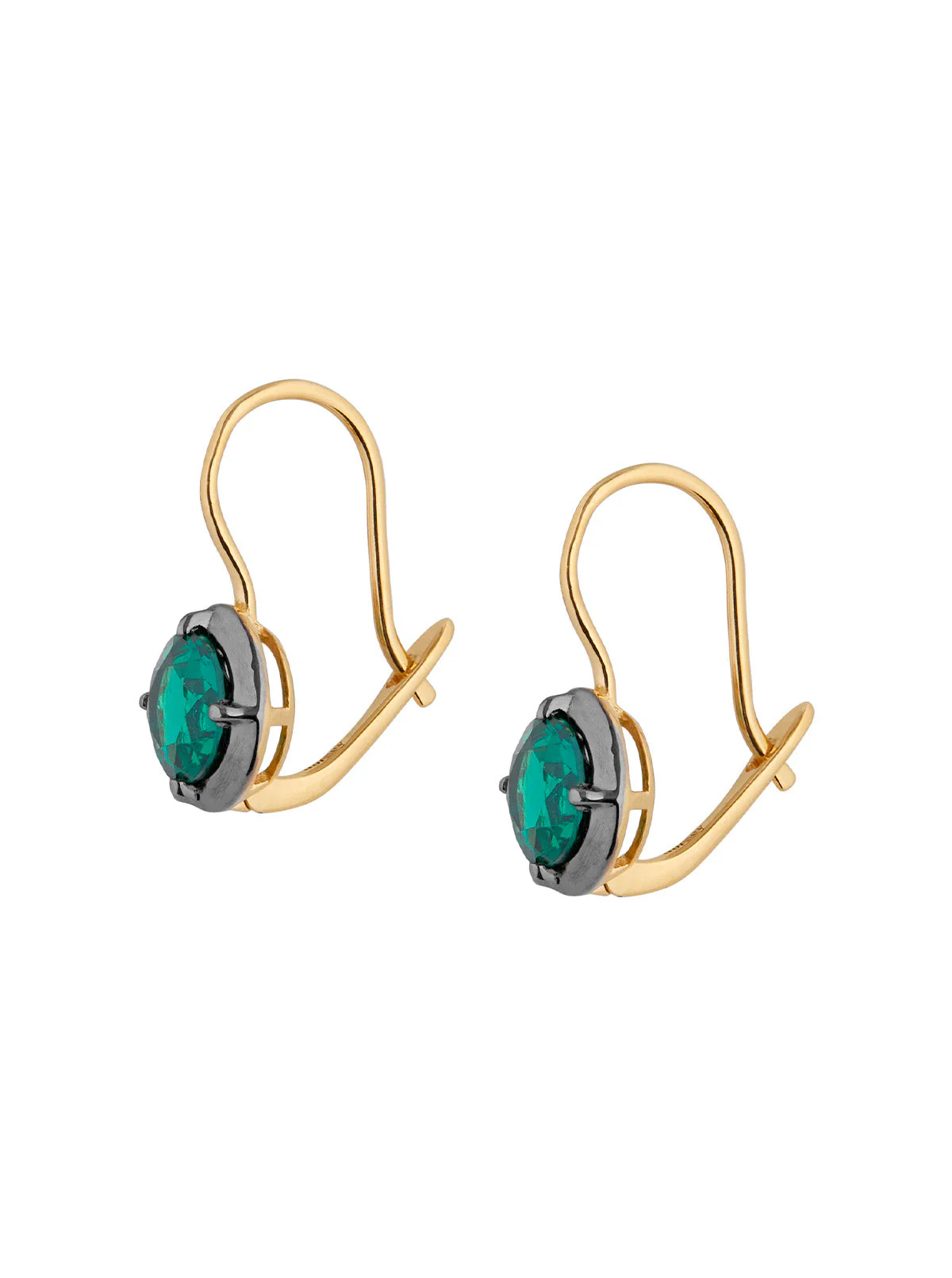 Dorsey - 14K LUCIEN LATCHBACK EARRINGS IN LAB EMERALD - Image 2